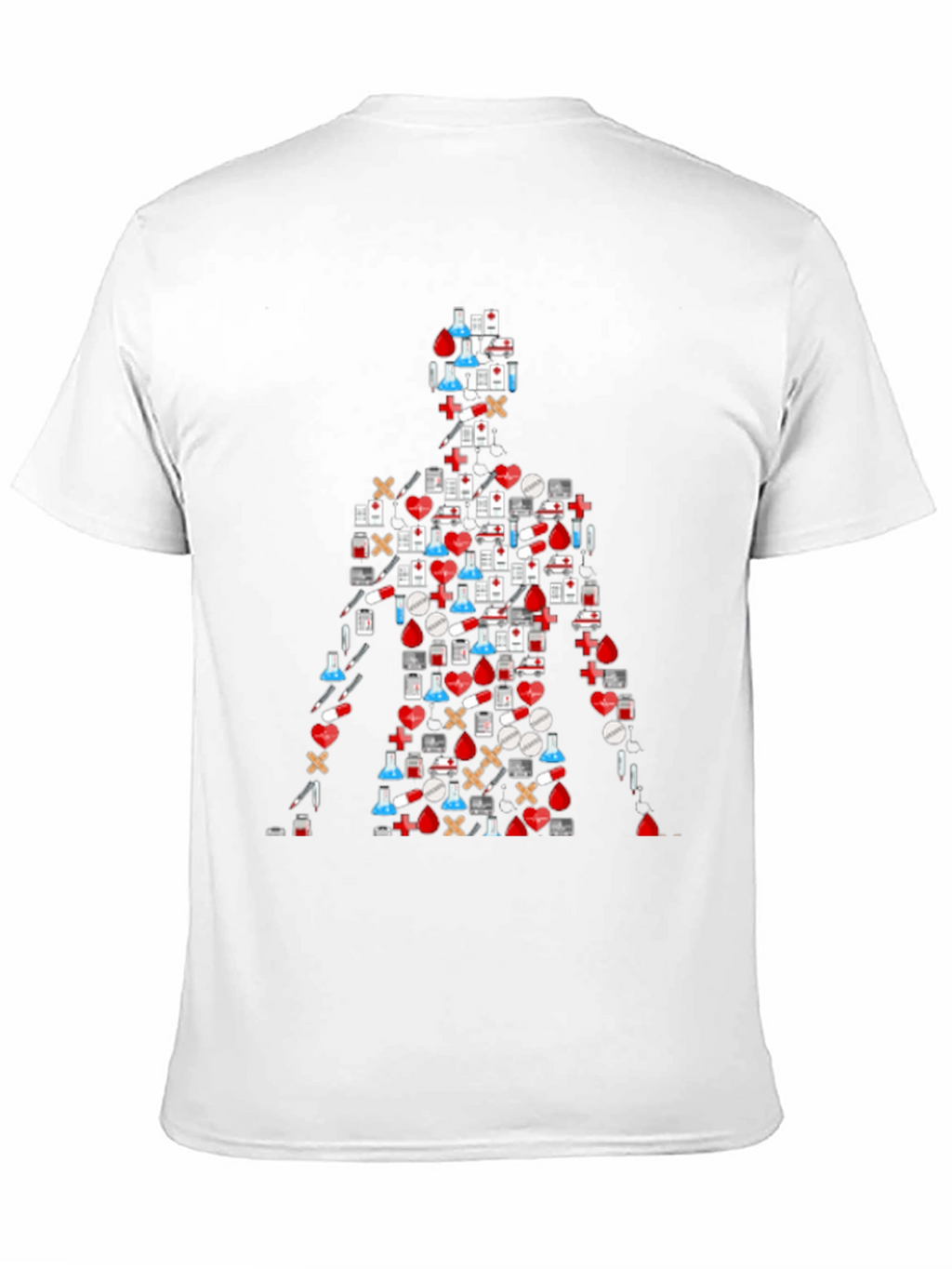 Medical Symbol Graphic T-Shirt - Black Casual Tee