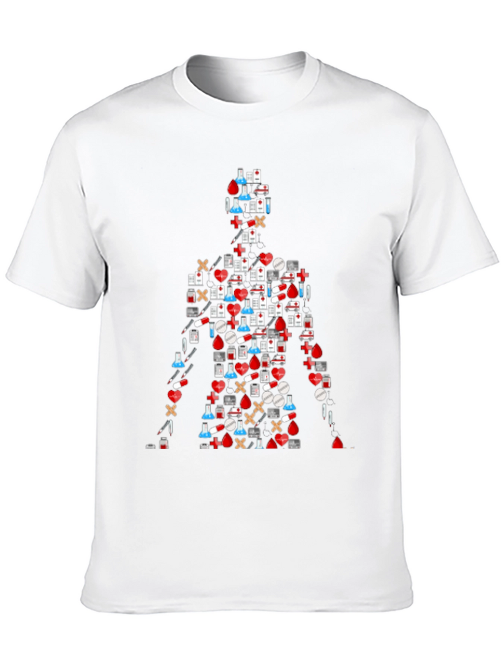 Medical Symbol Graphic T-Shirt - Black Casual Tee