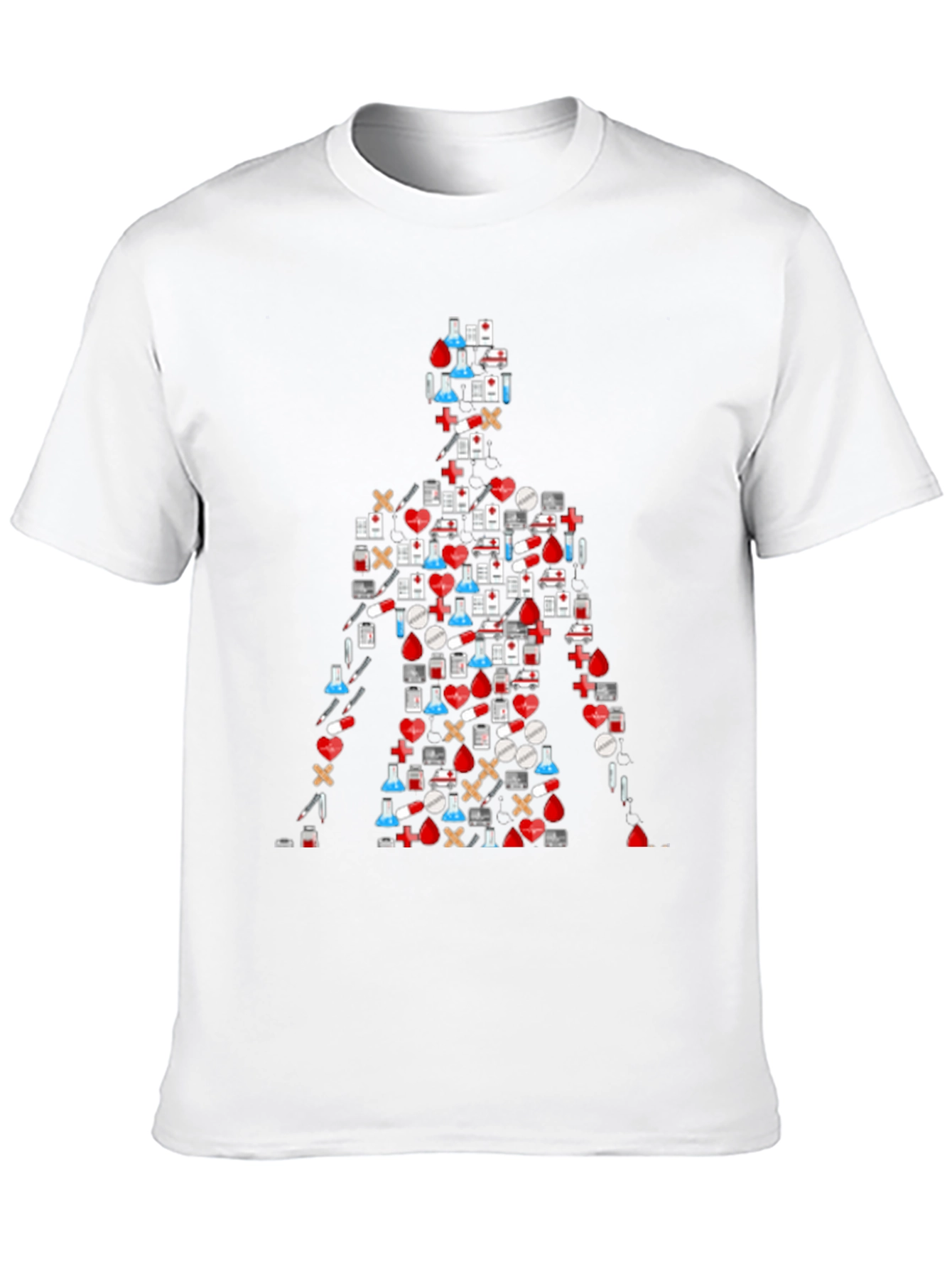 Medical Symbol Graphic T-Shirt - Black Casual Tee