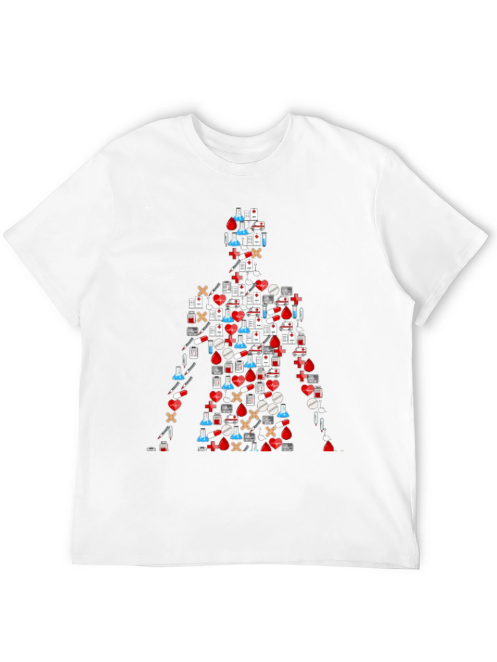 Medical Symbol Graphic T-Shirt - Black Casual Tee