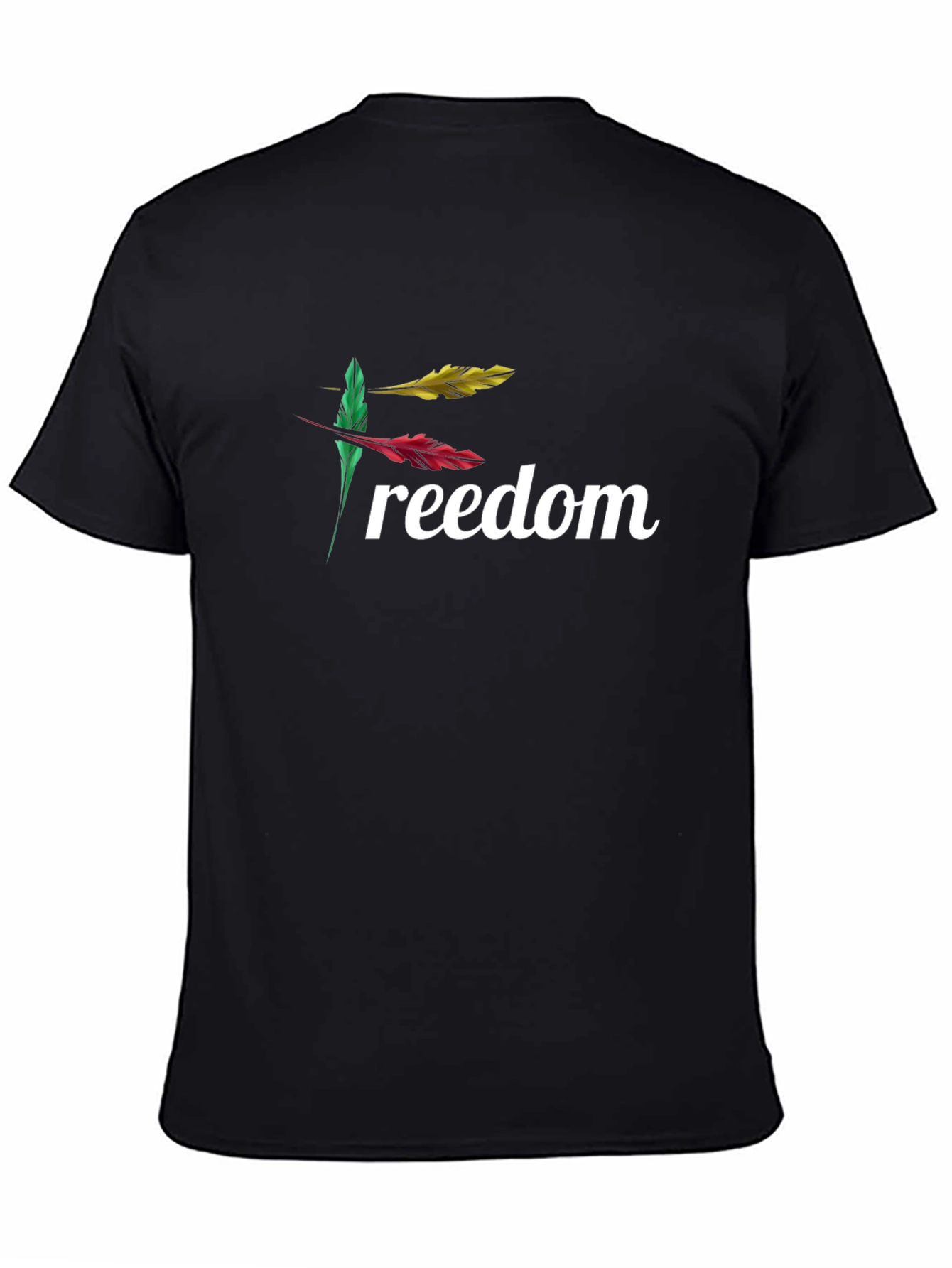 Freedom Feather Graphic Black T-Shirt