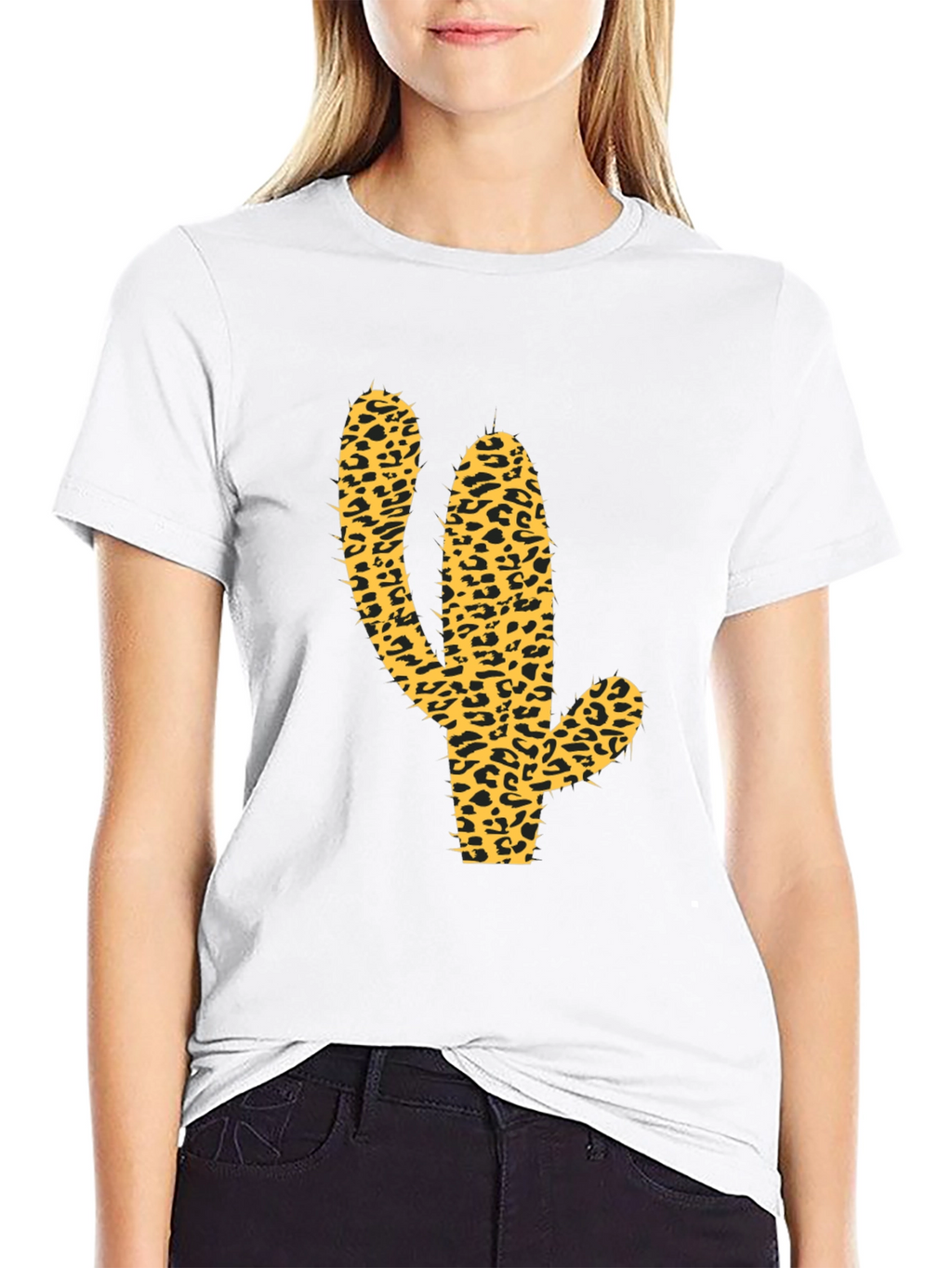 Leopard Cactus Graphic Tee - Western Style