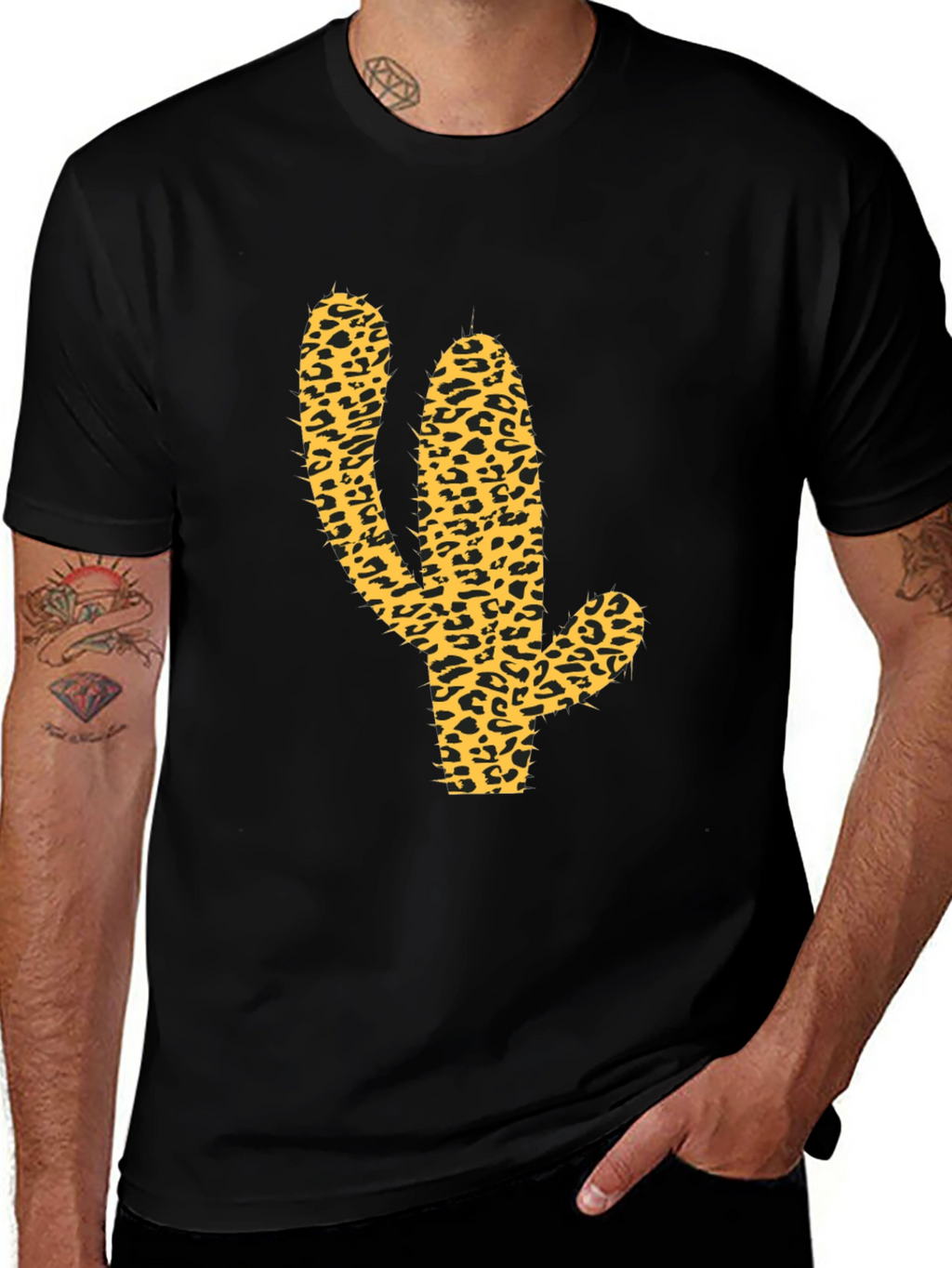 Leopard Cactus Graphic Tee - Western Style