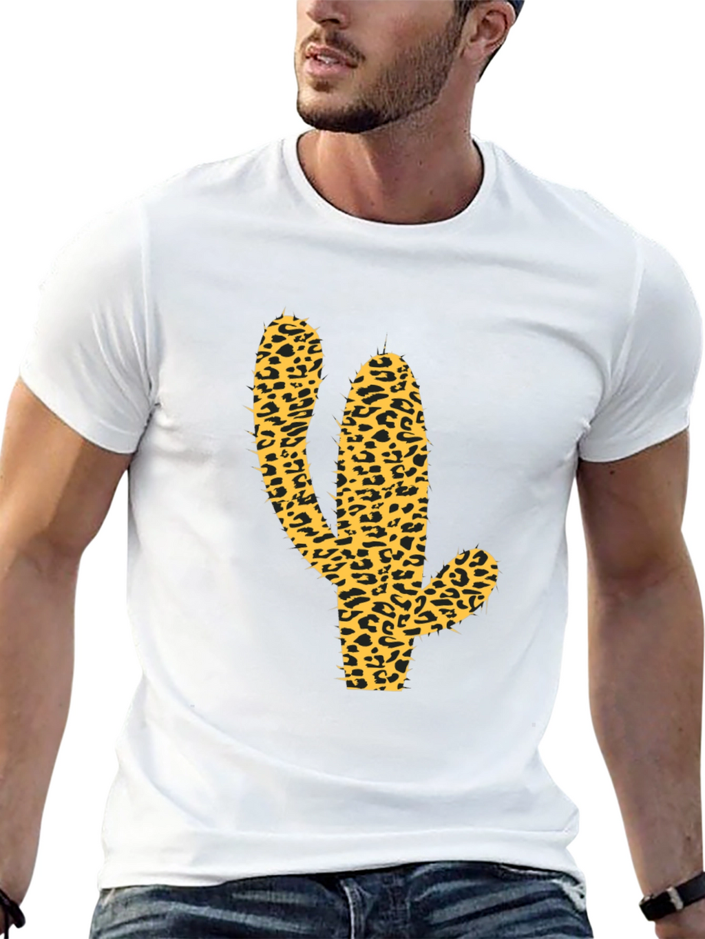 Leopard Cactus Graphic Tee - Western Style