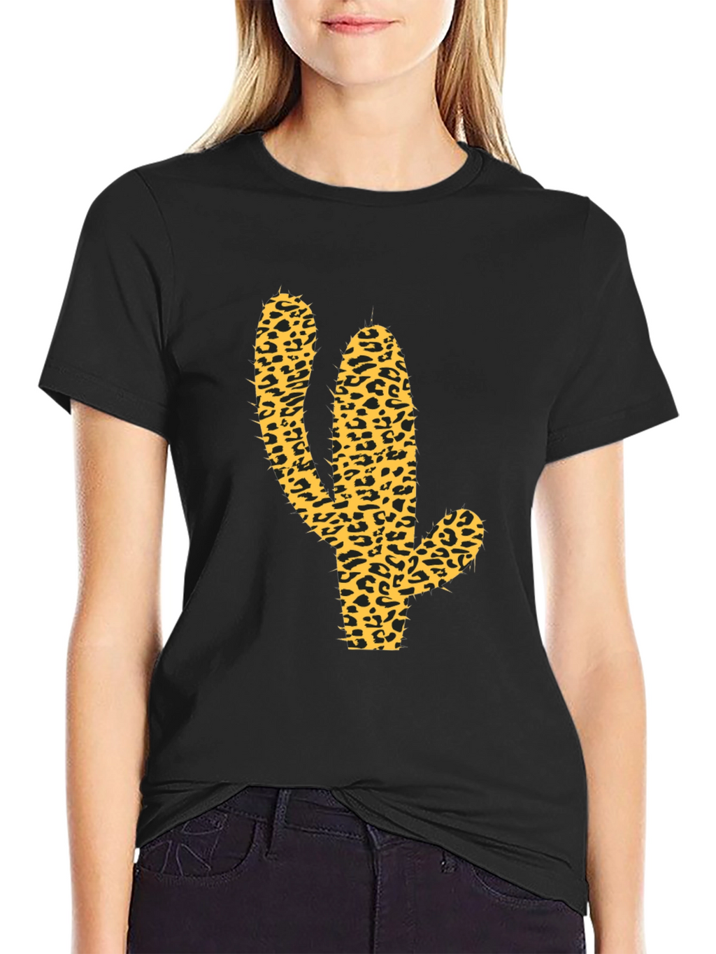 Leopard Cactus Graphic Tee - Western Style