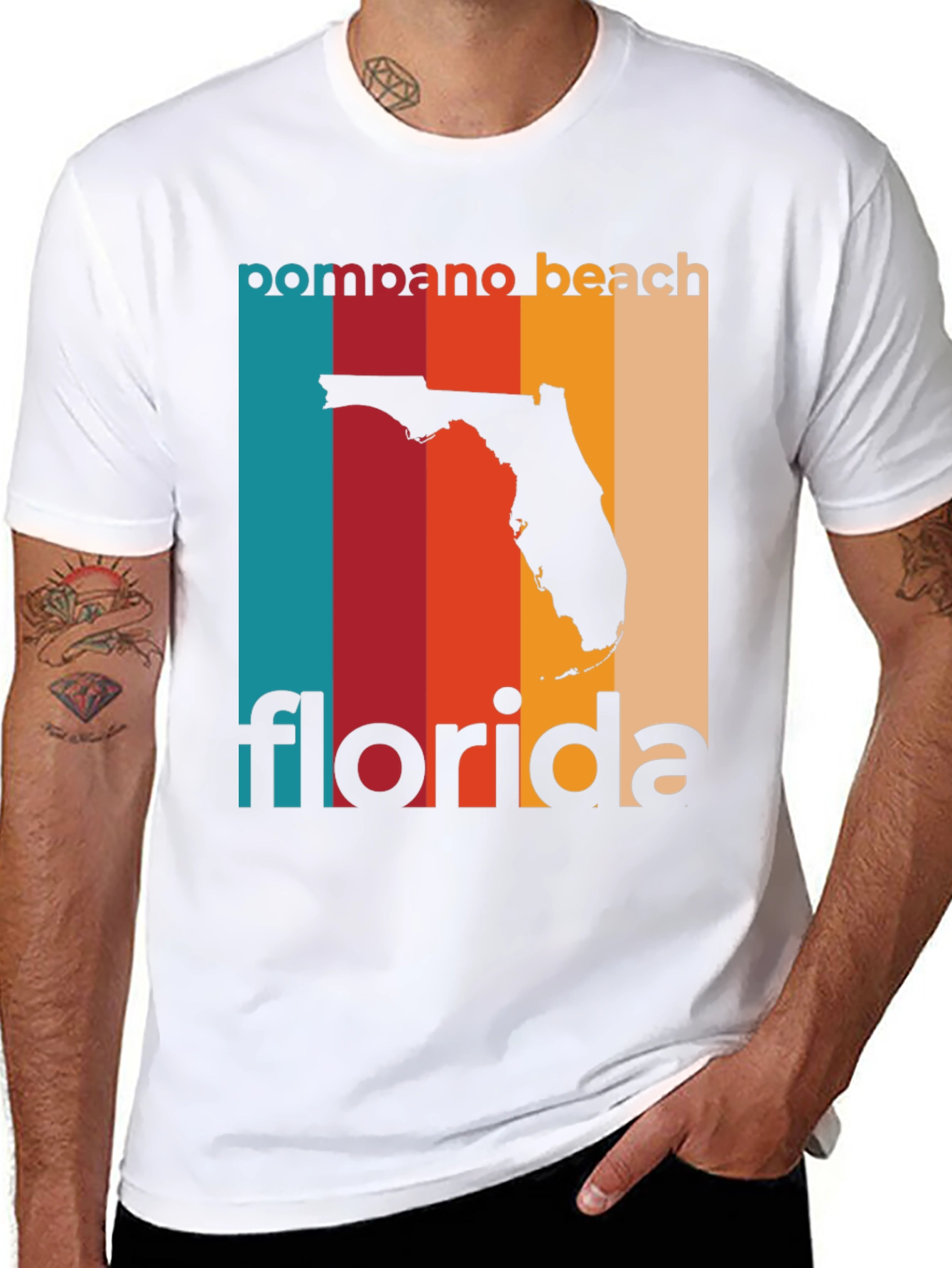 Pompano Beach Florida Retro T-Shirt