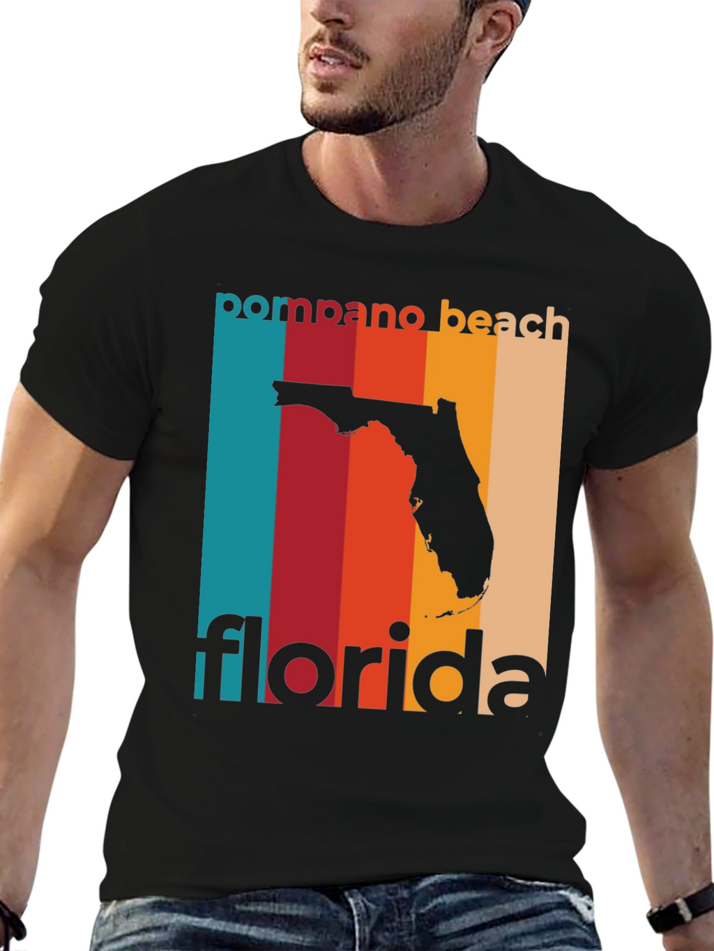 Pompano Beach Florida Retro T-Shirt