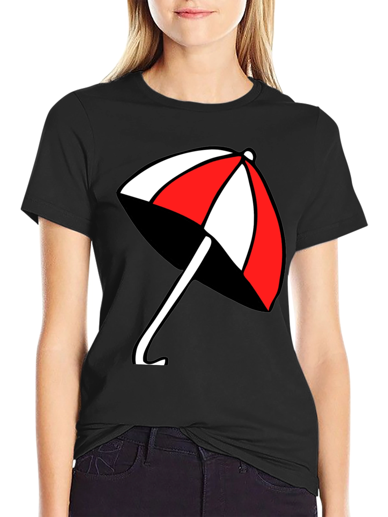 Umbrella Graphic T-Shirt - Casual Black Tee