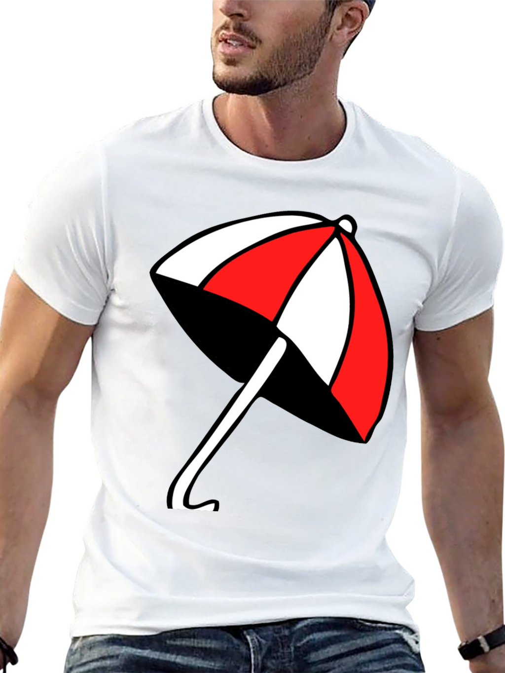 Umbrella Graphic T-Shirt - Casual Black Tee