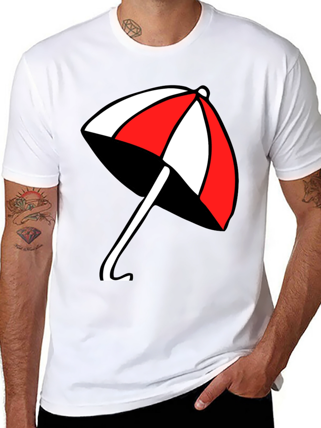 Umbrella Graphic T-Shirt - Casual Black Tee