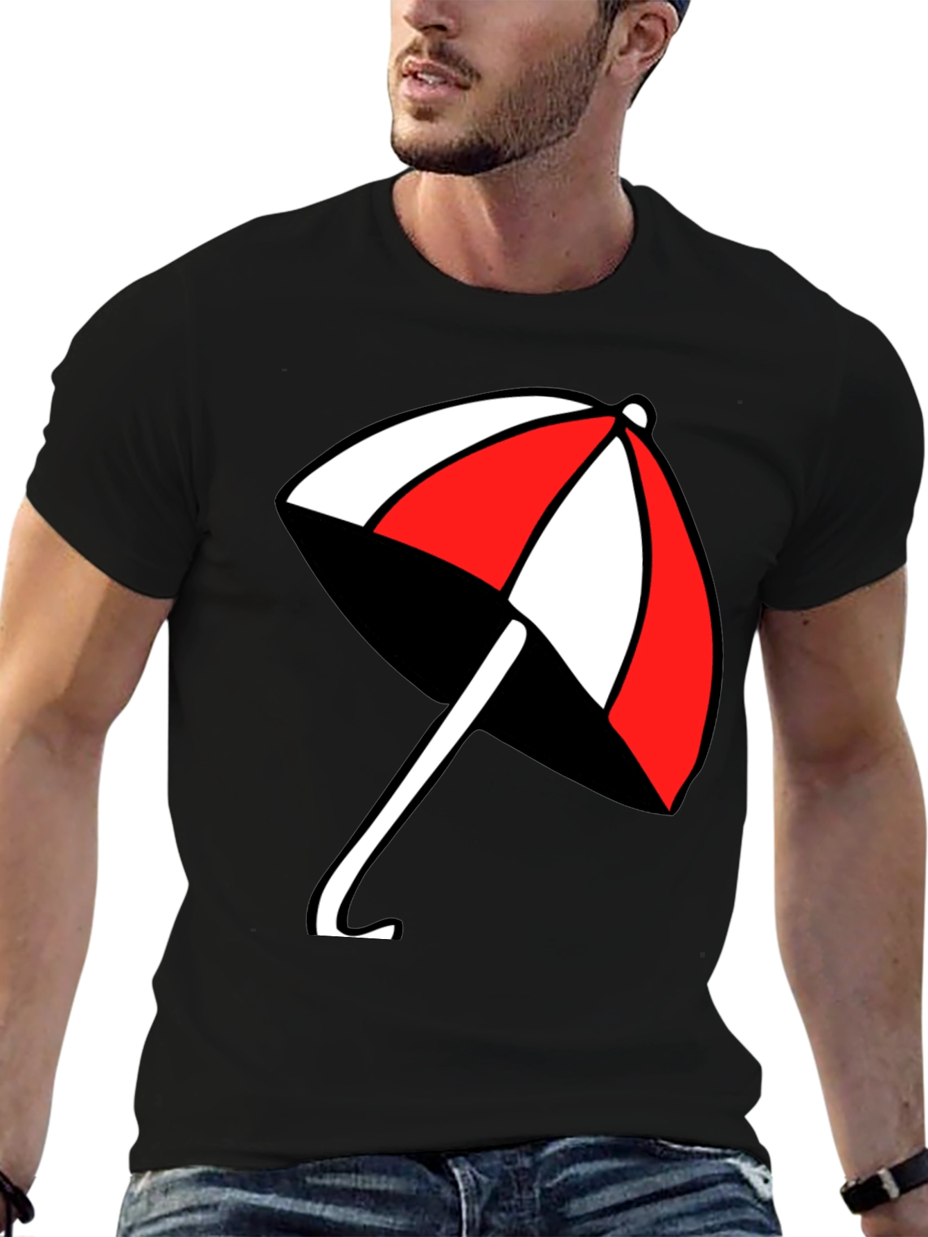 Umbrella Graphic T-Shirt - Casual Black Tee