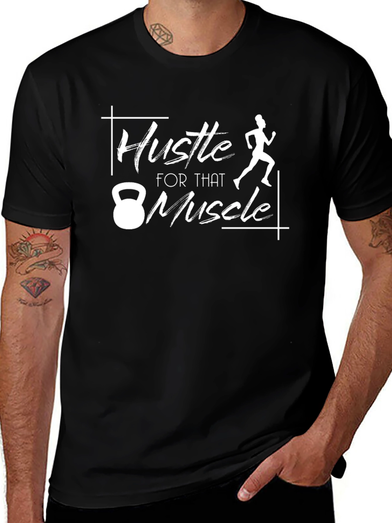 Hustle For That Muscle Graphic T-Shirt - Fitness Motivation