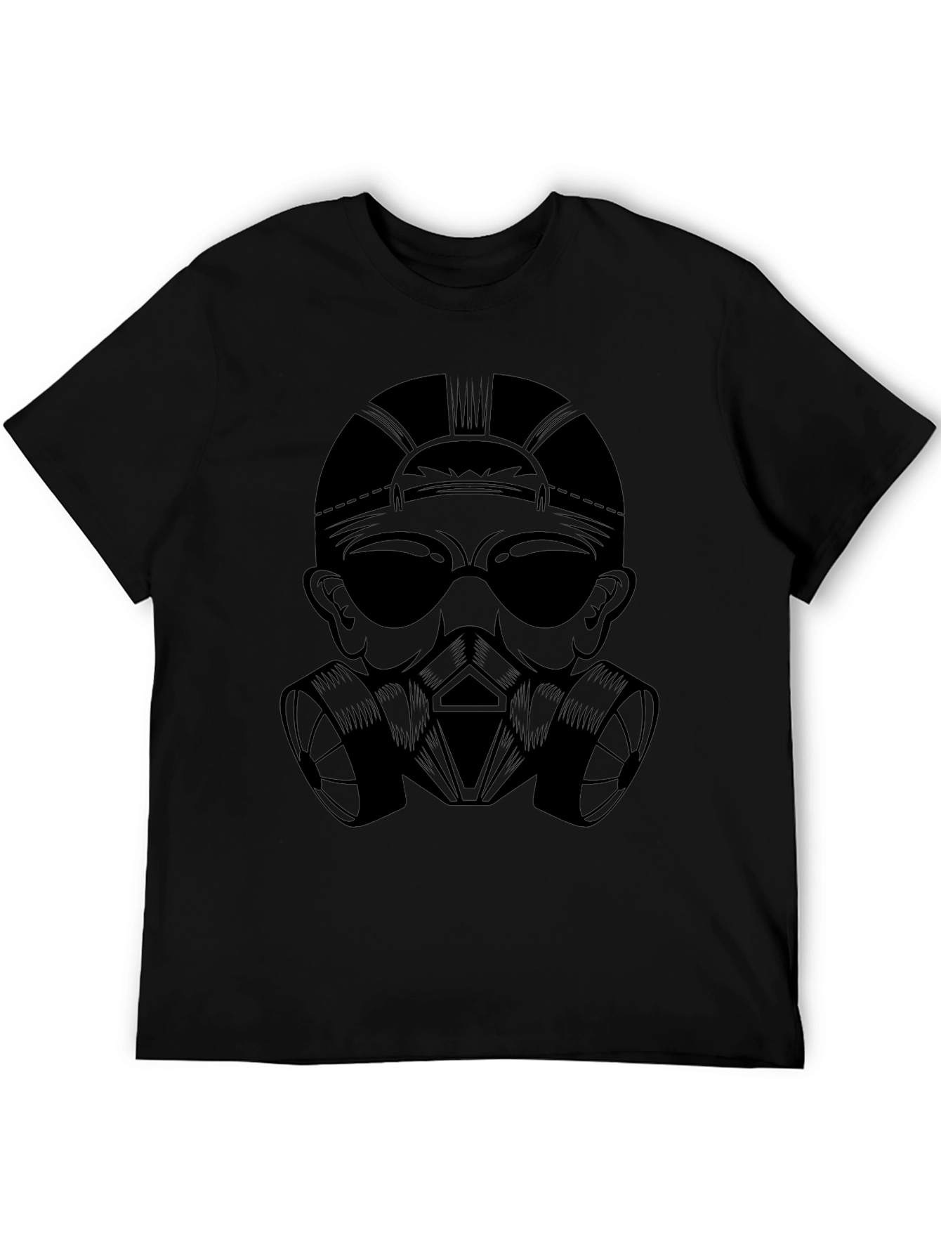 Gas Mask Graphic Tee - Black Crew Neck T-Shirt
