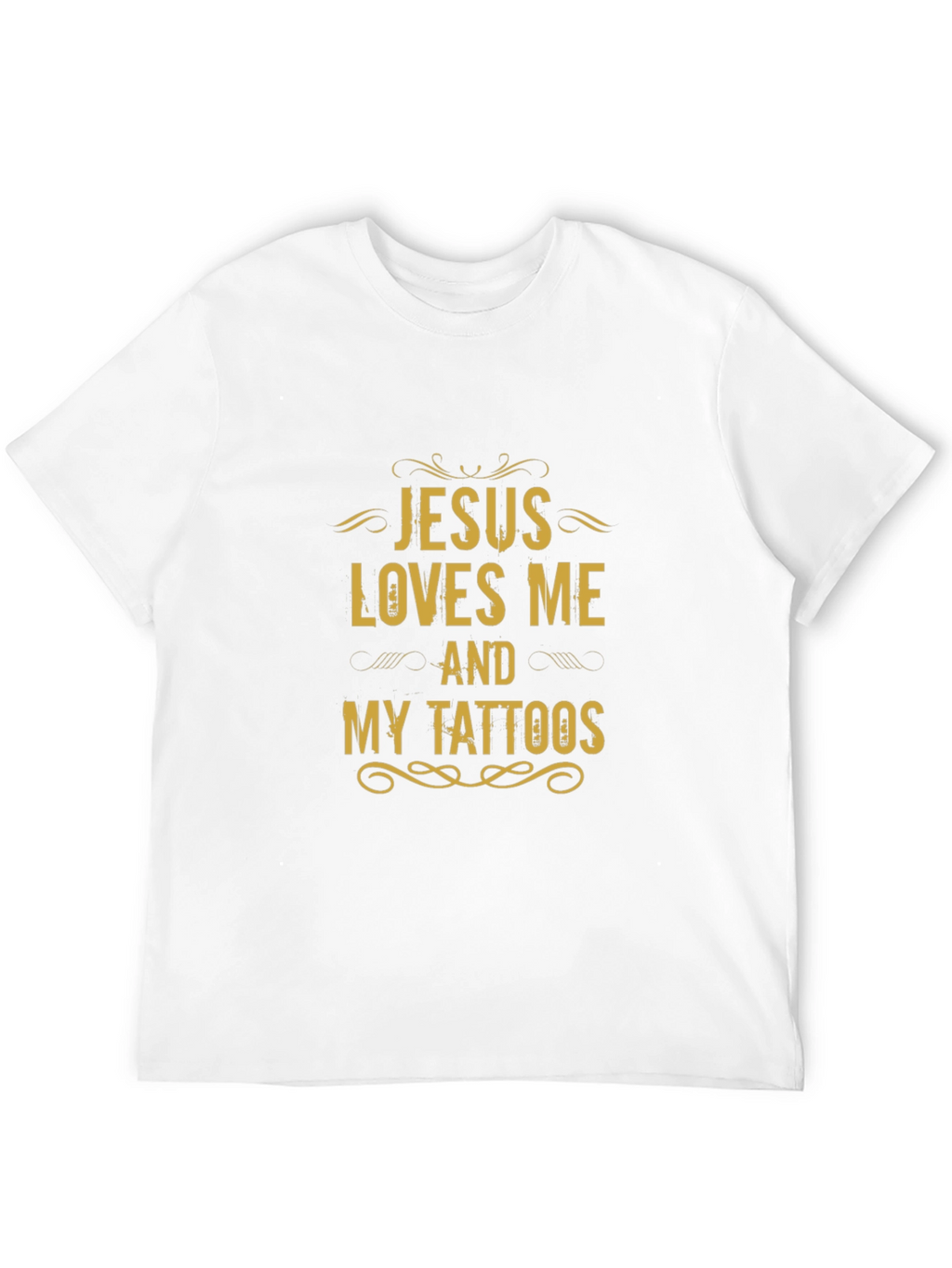 Jesus Loves Me and My Tattoos Black Graphic Tee