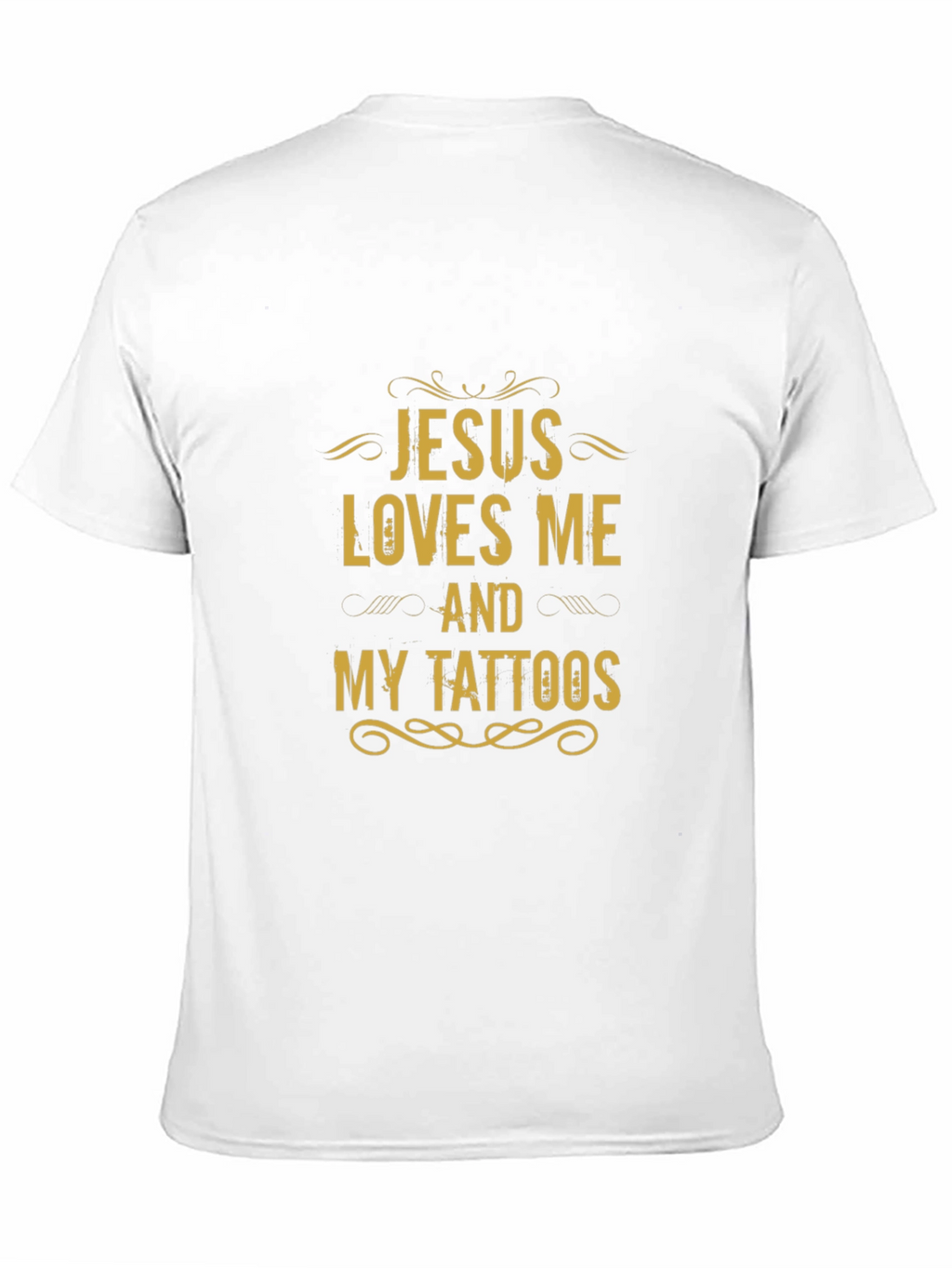 Jesus Loves Me and My Tattoos Black Graphic Tee