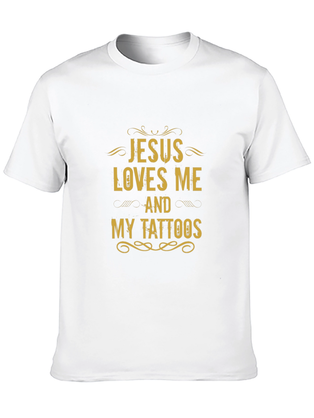 Jesus Loves Me and My Tattoos Black Graphic Tee