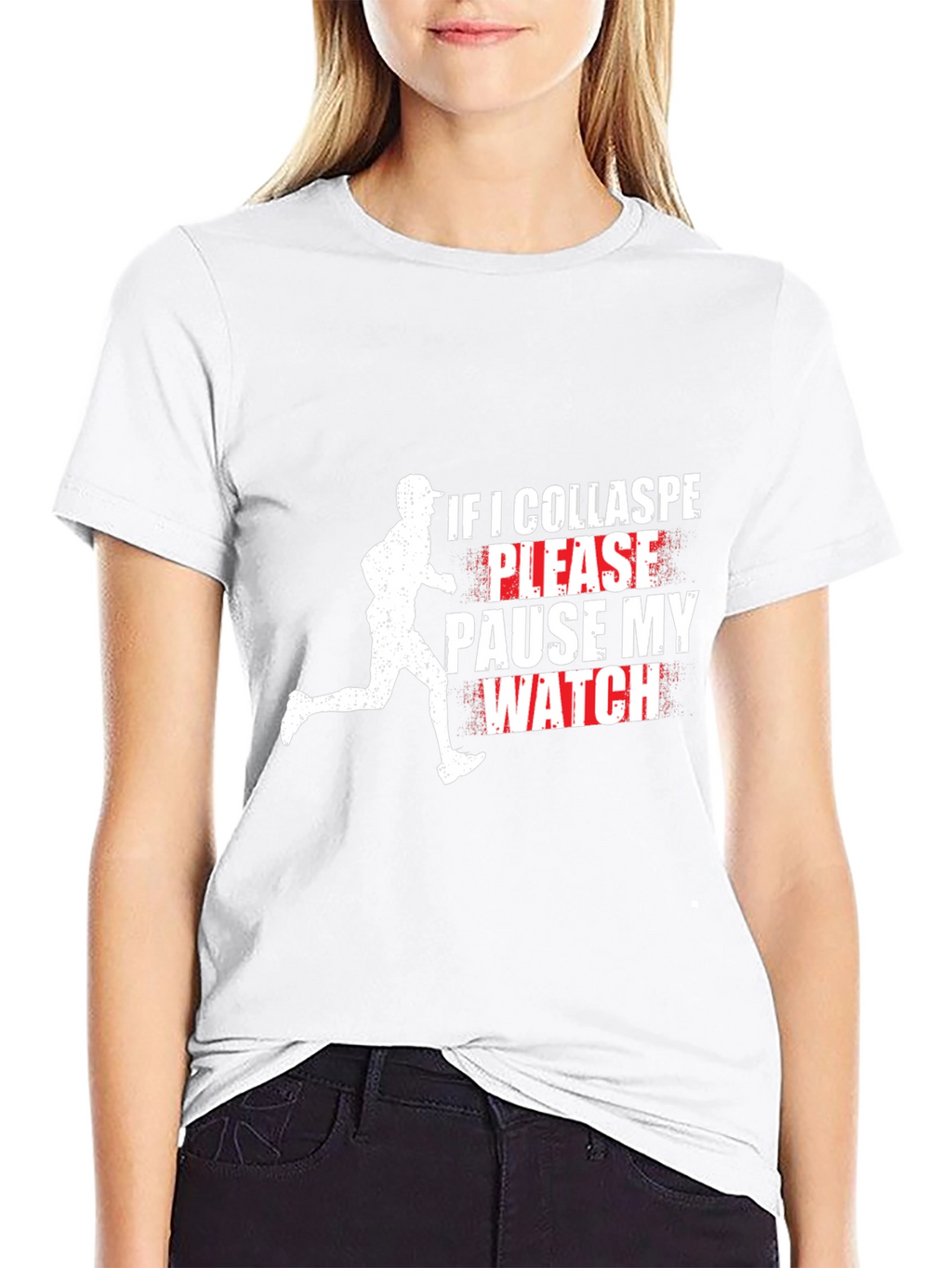 Funny Runner T-Shirt: Pause My Watch Black Tee