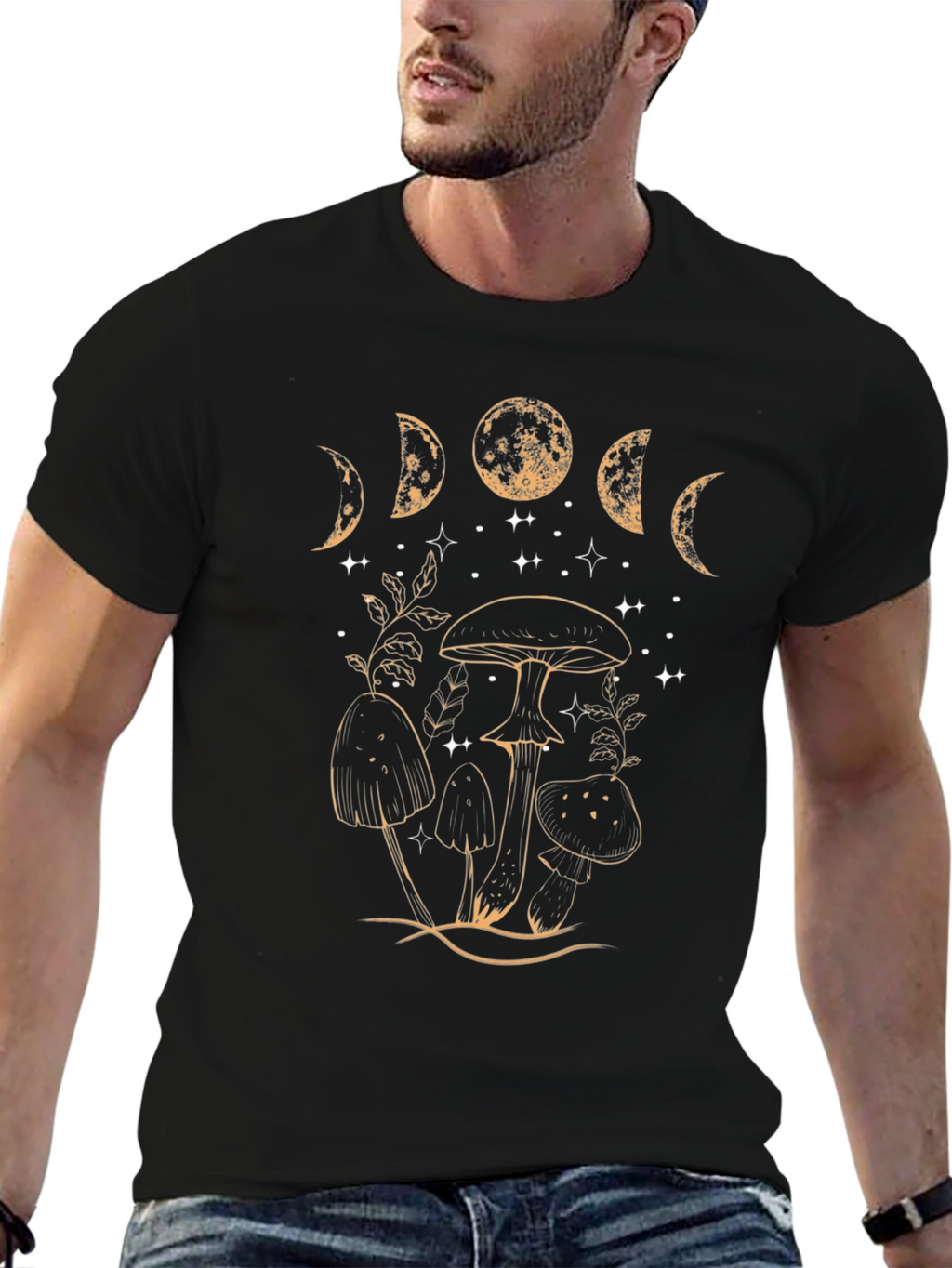 Lunar Mushroom Graphic Tee - Unisex Cotton T-Shirt