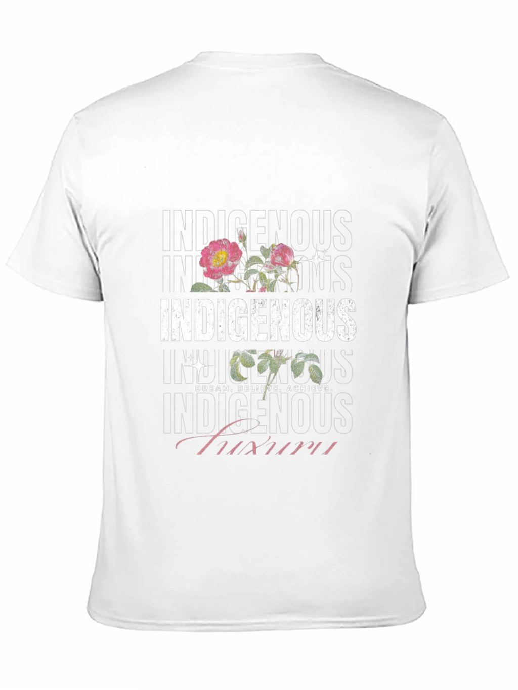 Indigenous Floral Print Black T-Shirt