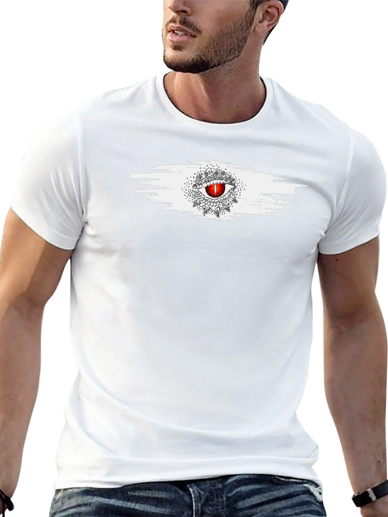 Eye Graphic T-Shirt - Mens Black Crew Neck Tee