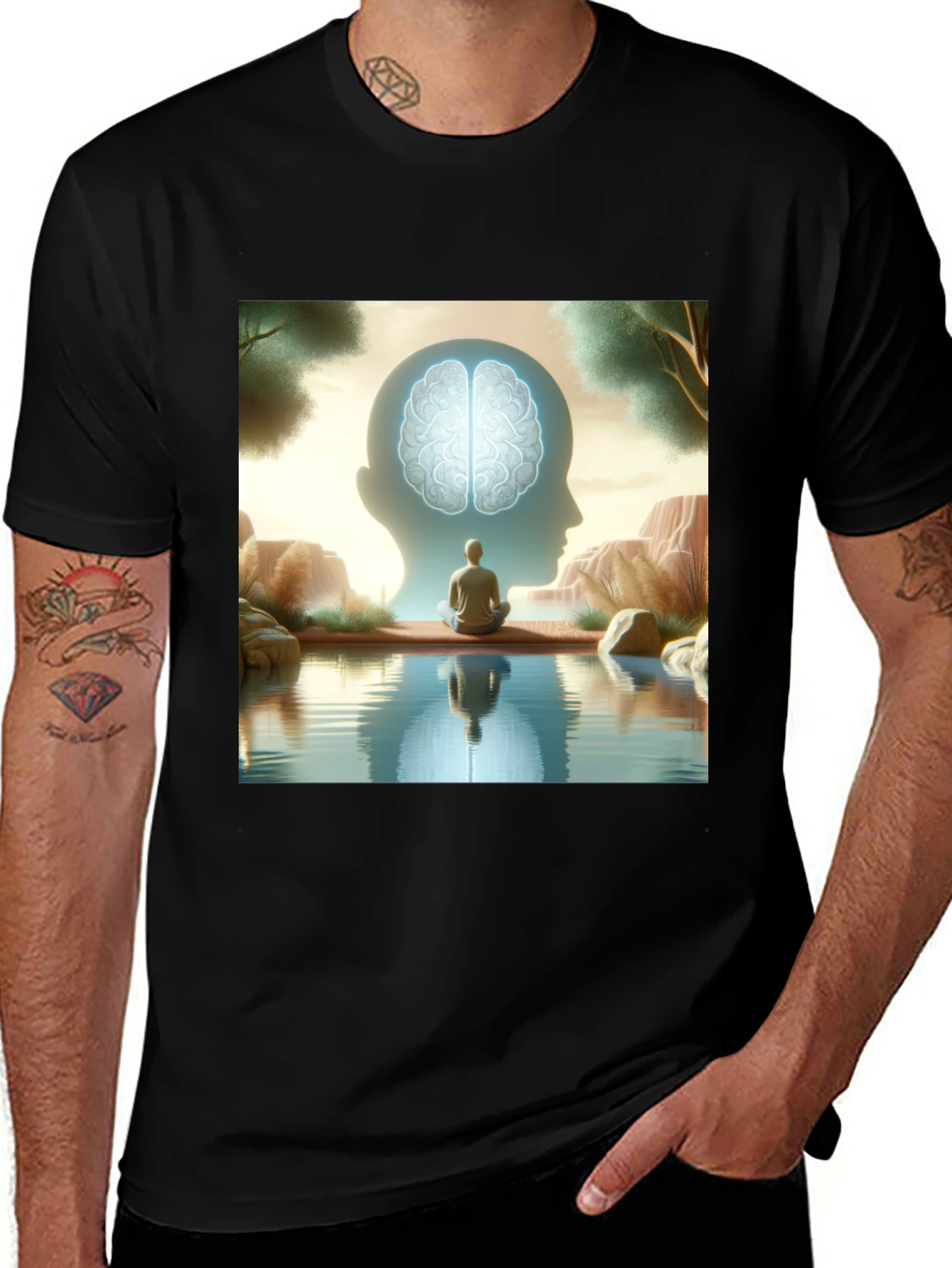 Mindfulness T-Shirt - Reflective Brain Design