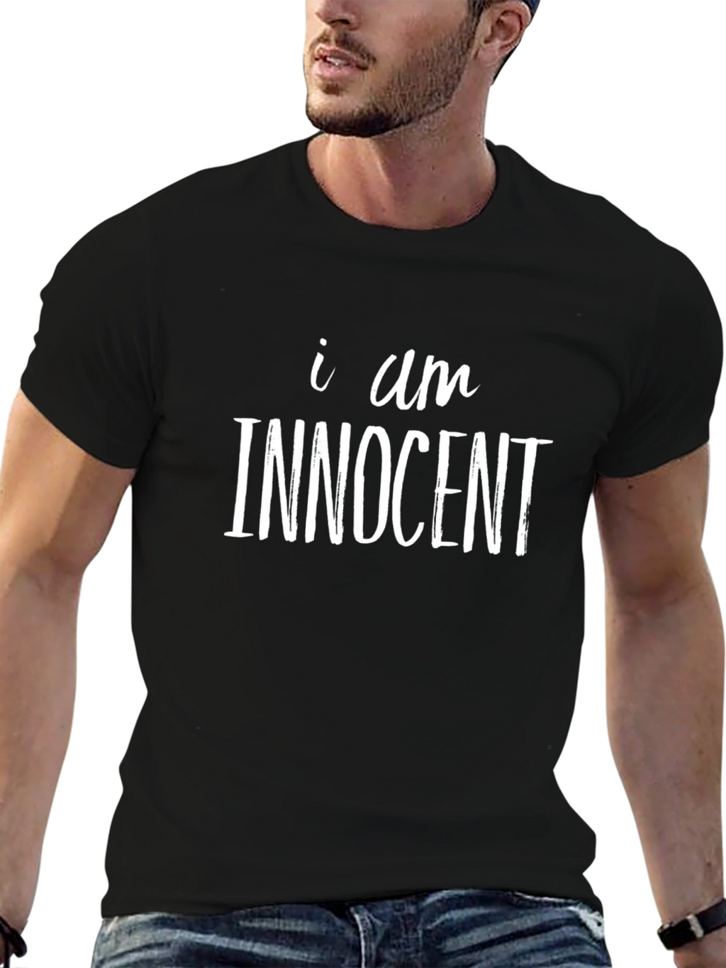 I Am Innocent Graphic Black T-Shirt