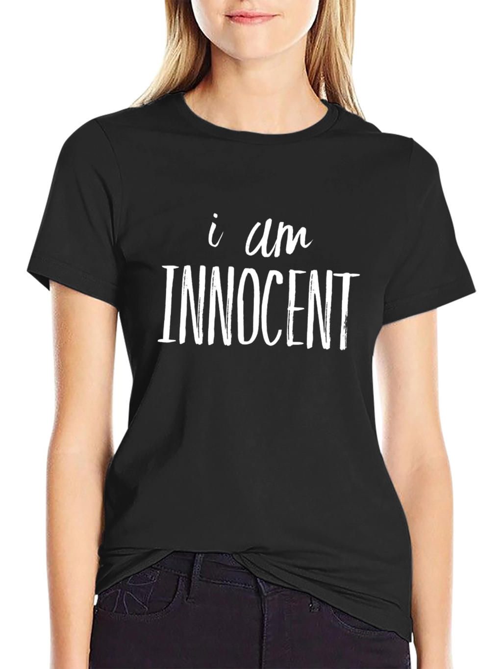 I Am Innocent Graphic Black T-Shirt