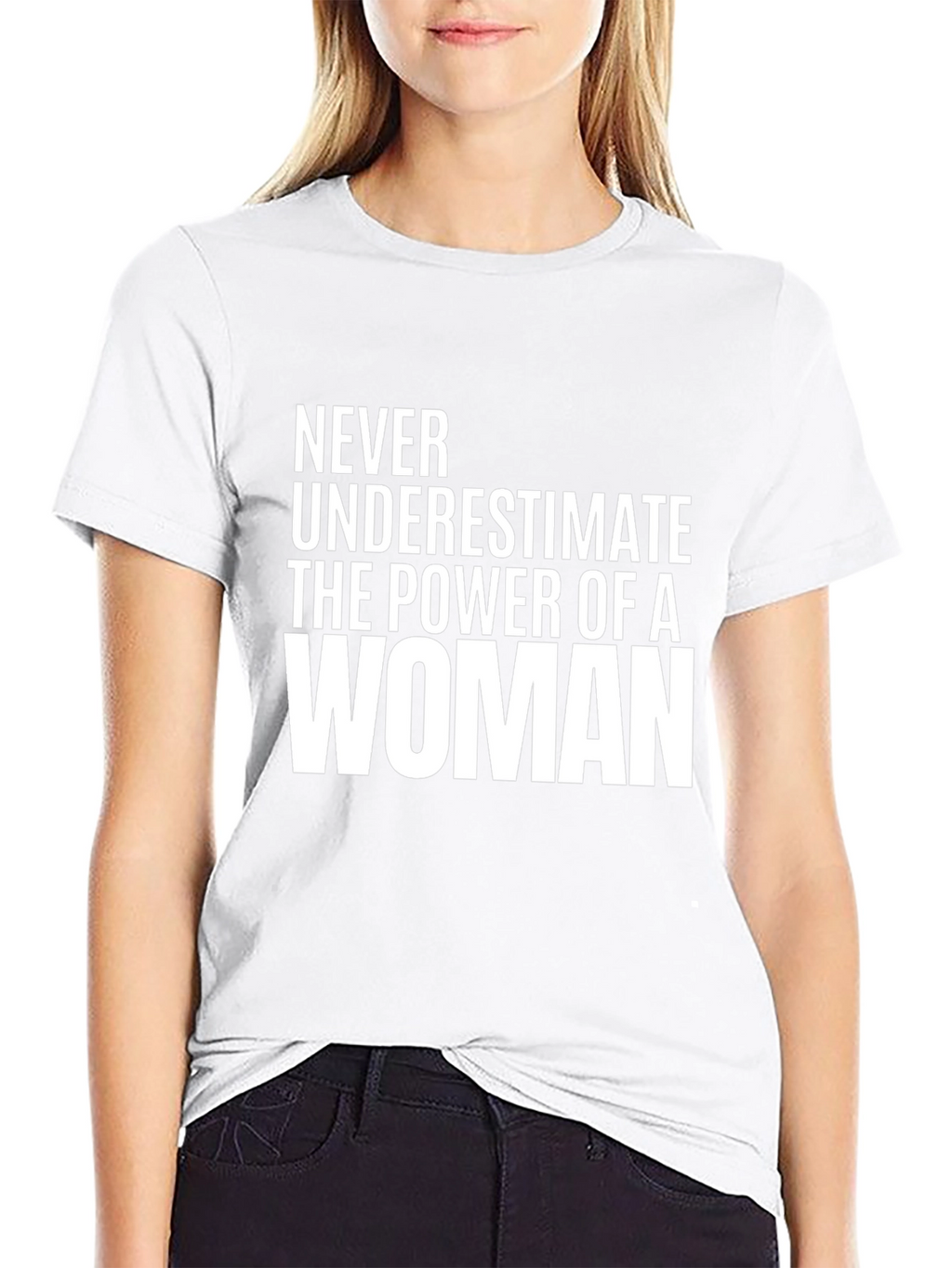 Powerful Woman Graphic Tee - Black Cotton T-Shirt