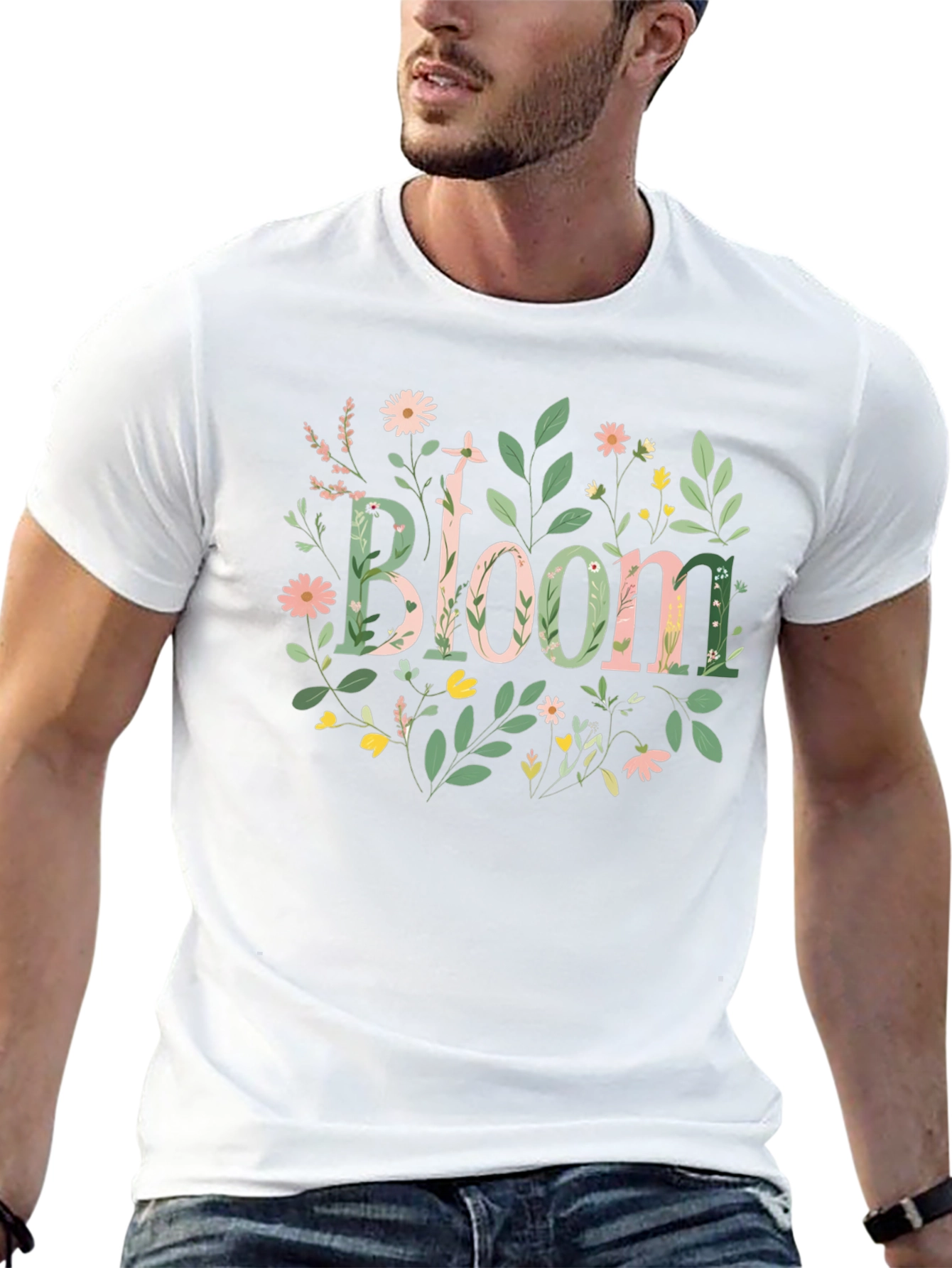 Floral Bloom Graphic Black T-Shirt
