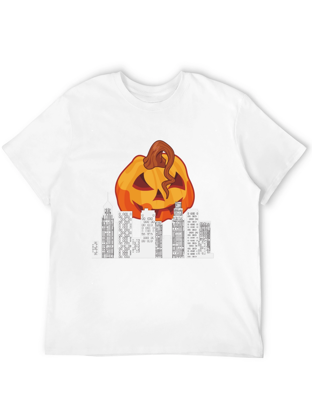 Halloween Pumpkin Cityscape Graphic Tee