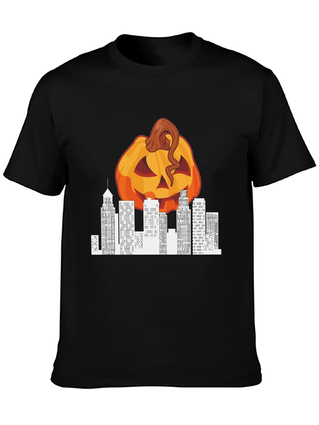 Halloween Pumpkin Cityscape Graphic Tee