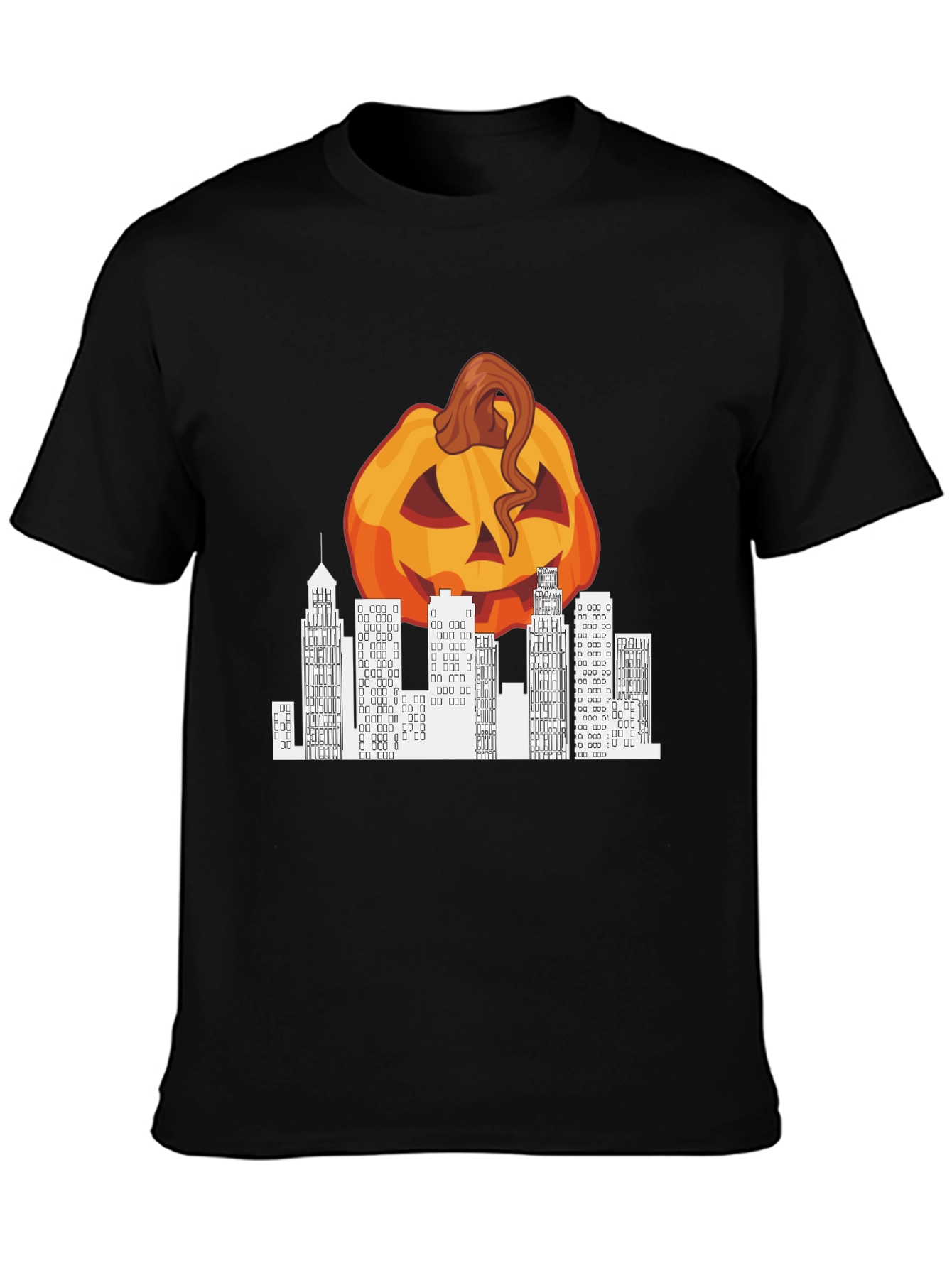 Halloween Pumpkin Cityscape Graphic Tee