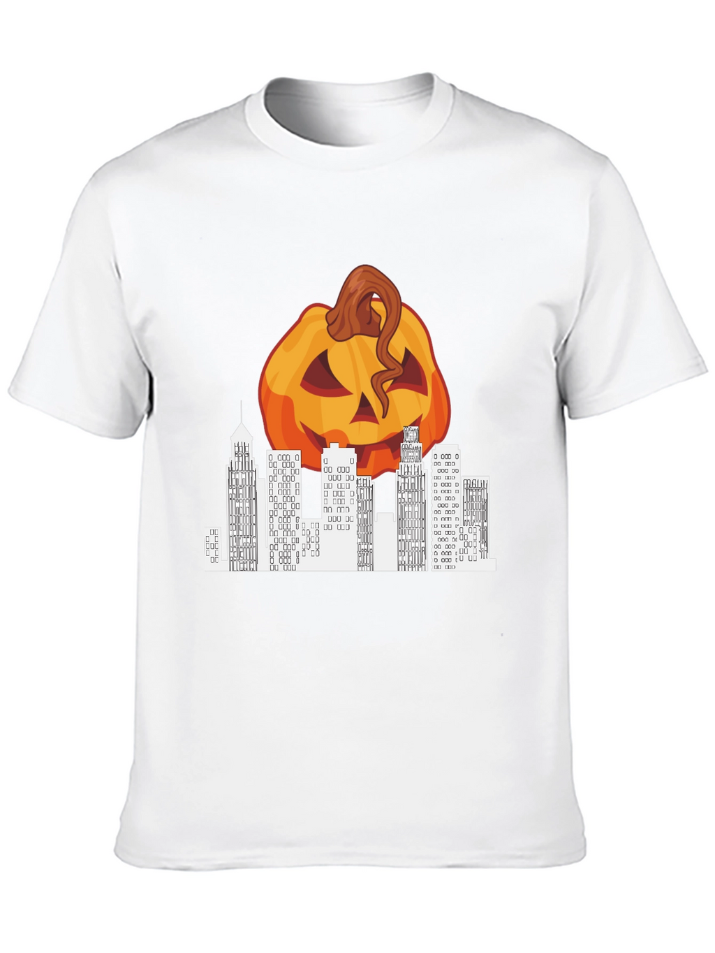 Halloween Pumpkin Cityscape Graphic Tee