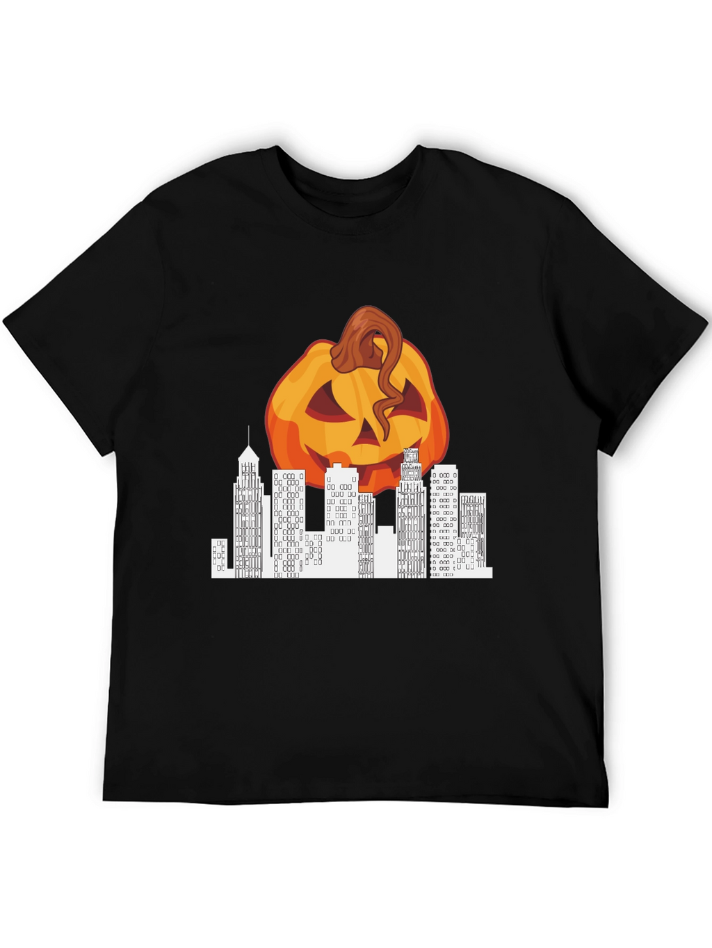 Halloween Pumpkin Cityscape Graphic Tee