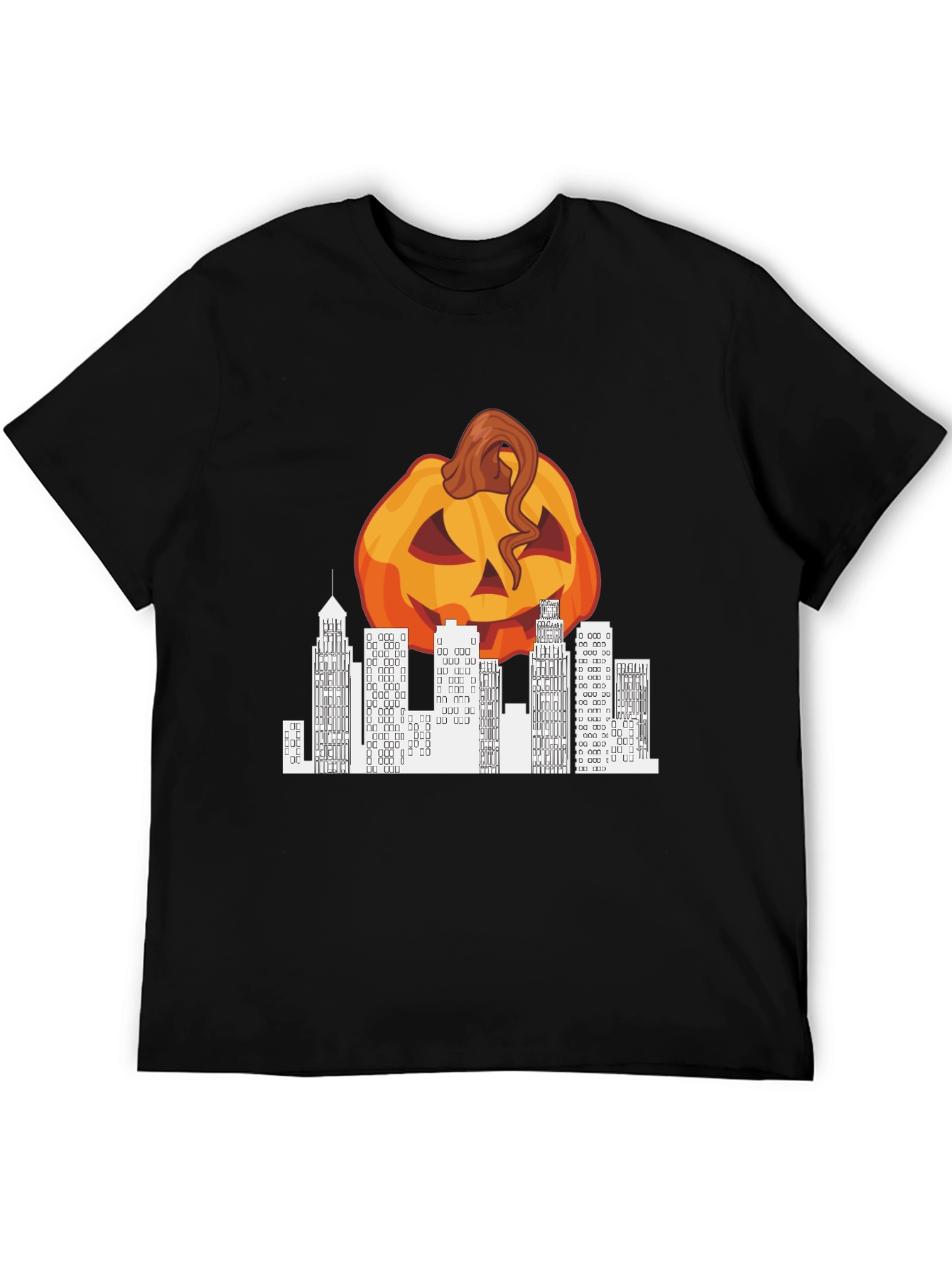 Halloween Pumpkin Cityscape Graphic Tee