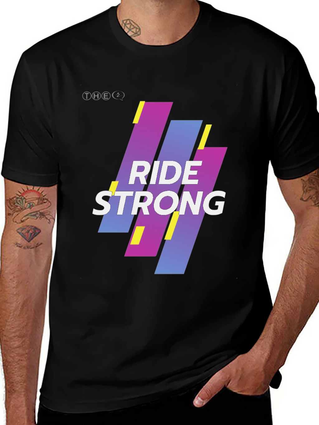 Ride Strong Graphic Tee - Black Cotton Blend
