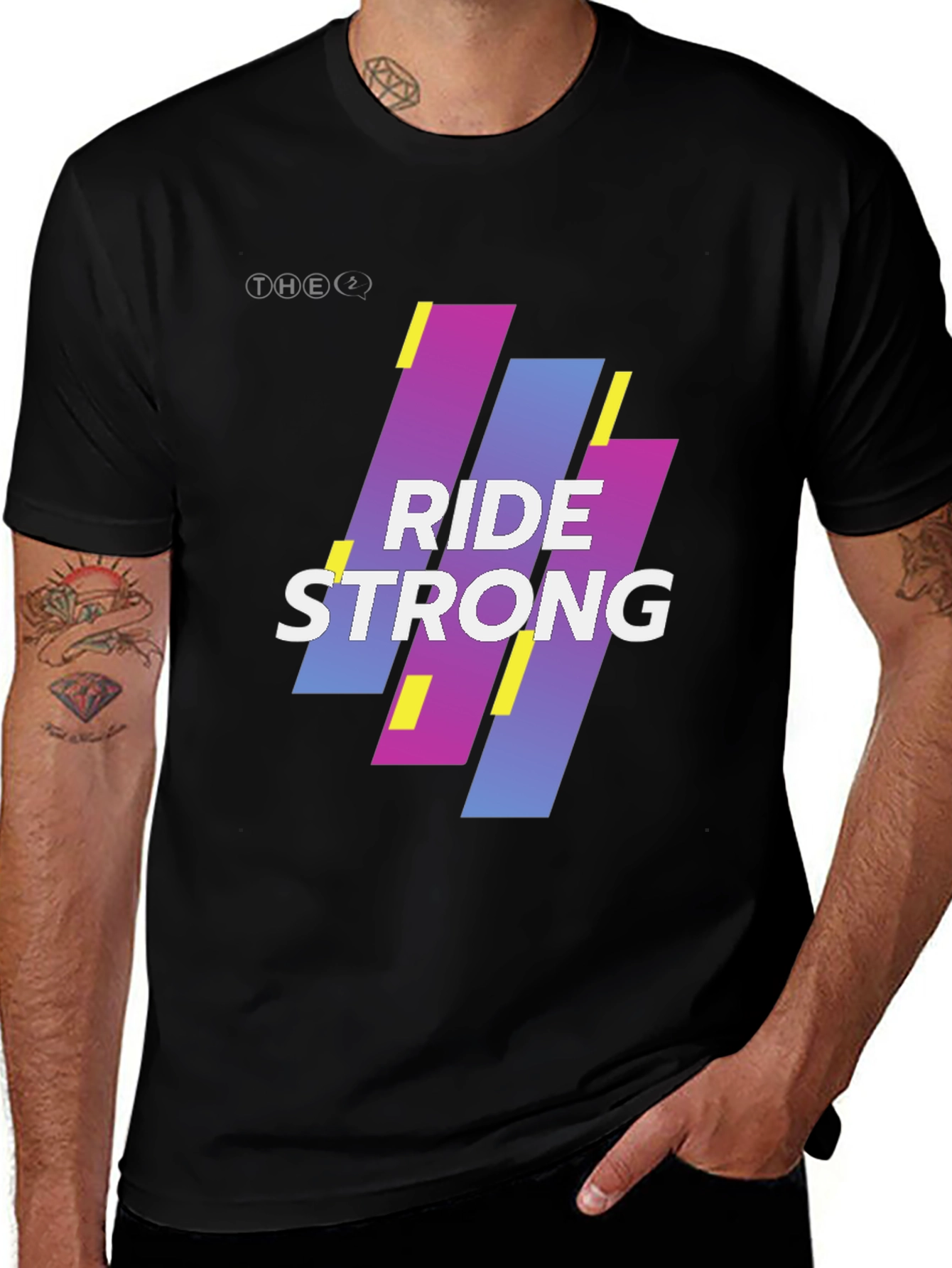 Ride Strong Graphic Tee - Black Cotton Blend