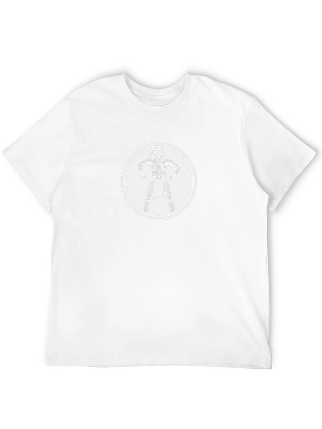 Black Graphic Tee with Warrior Design