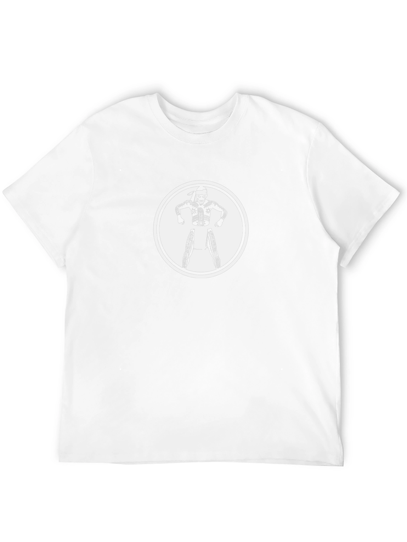 Black Graphic Tee with Warrior Design