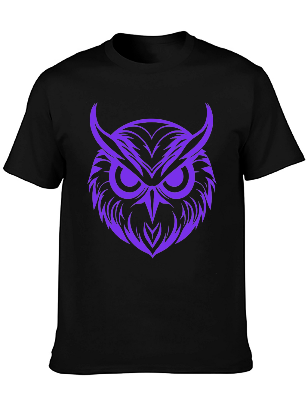 Owl Graphic Print Tee - Bold Purple Design