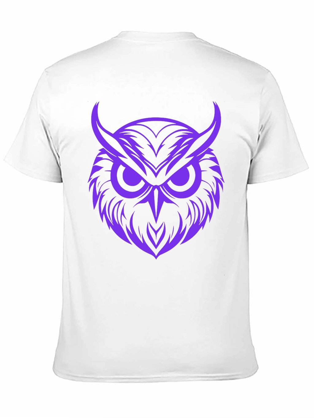 Owl Graphic Print Tee - Bold Purple Design