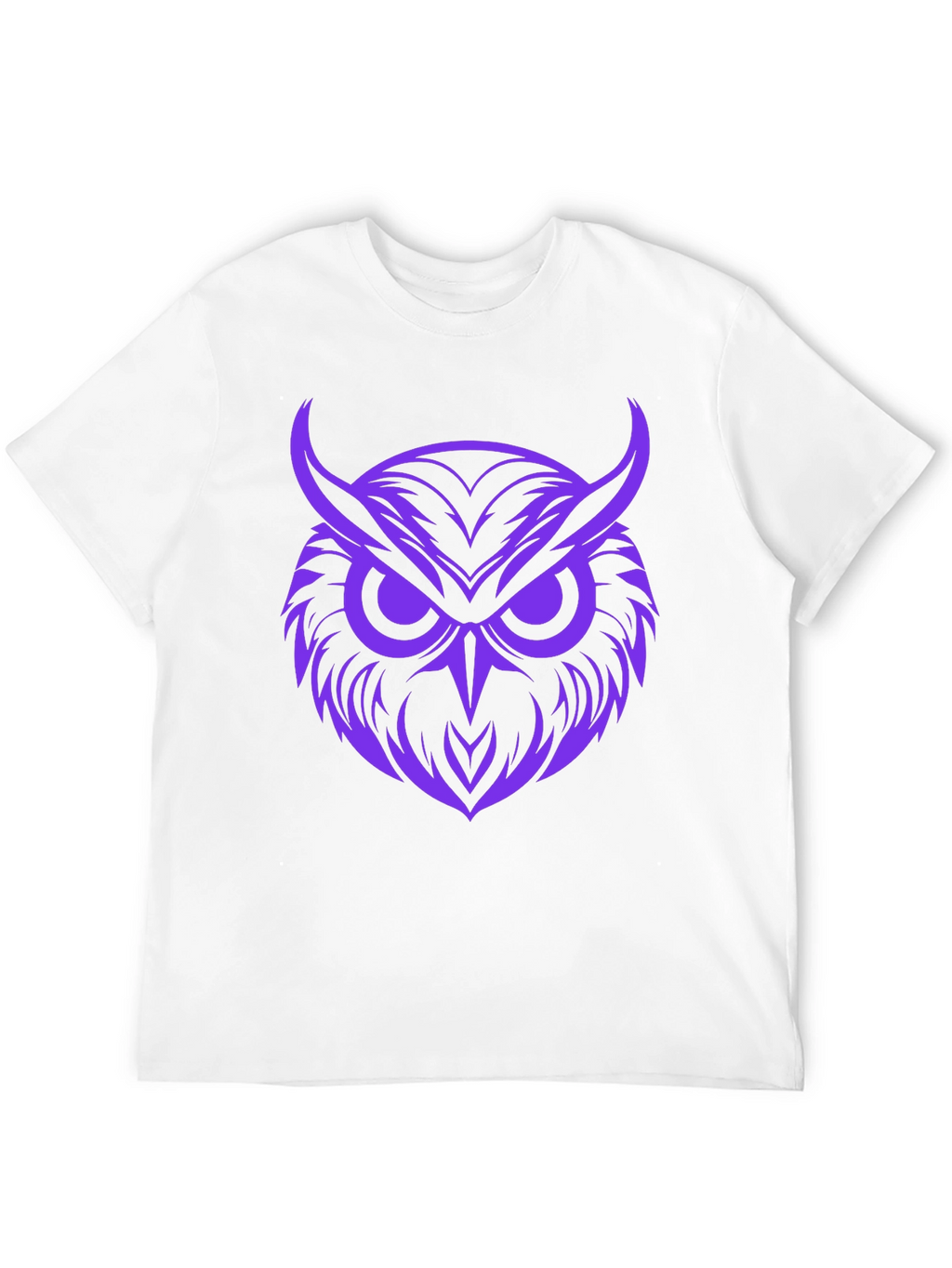 Owl Graphic Print Tee - Bold Purple Design