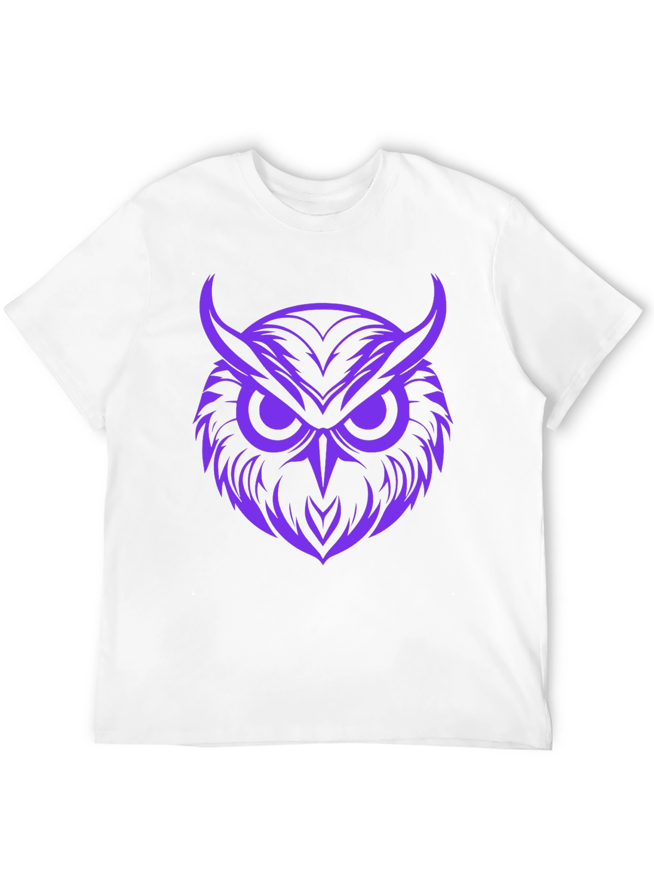 Owl Graphic Print Tee - Bold Purple Design