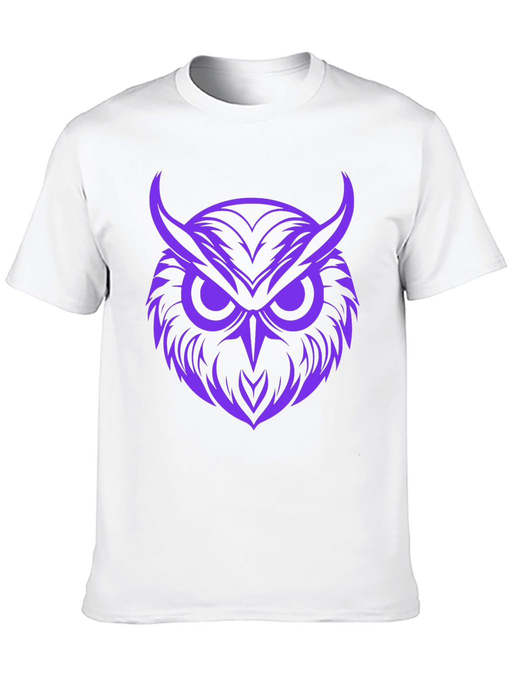 Owl Graphic Print Tee - Bold Purple Design