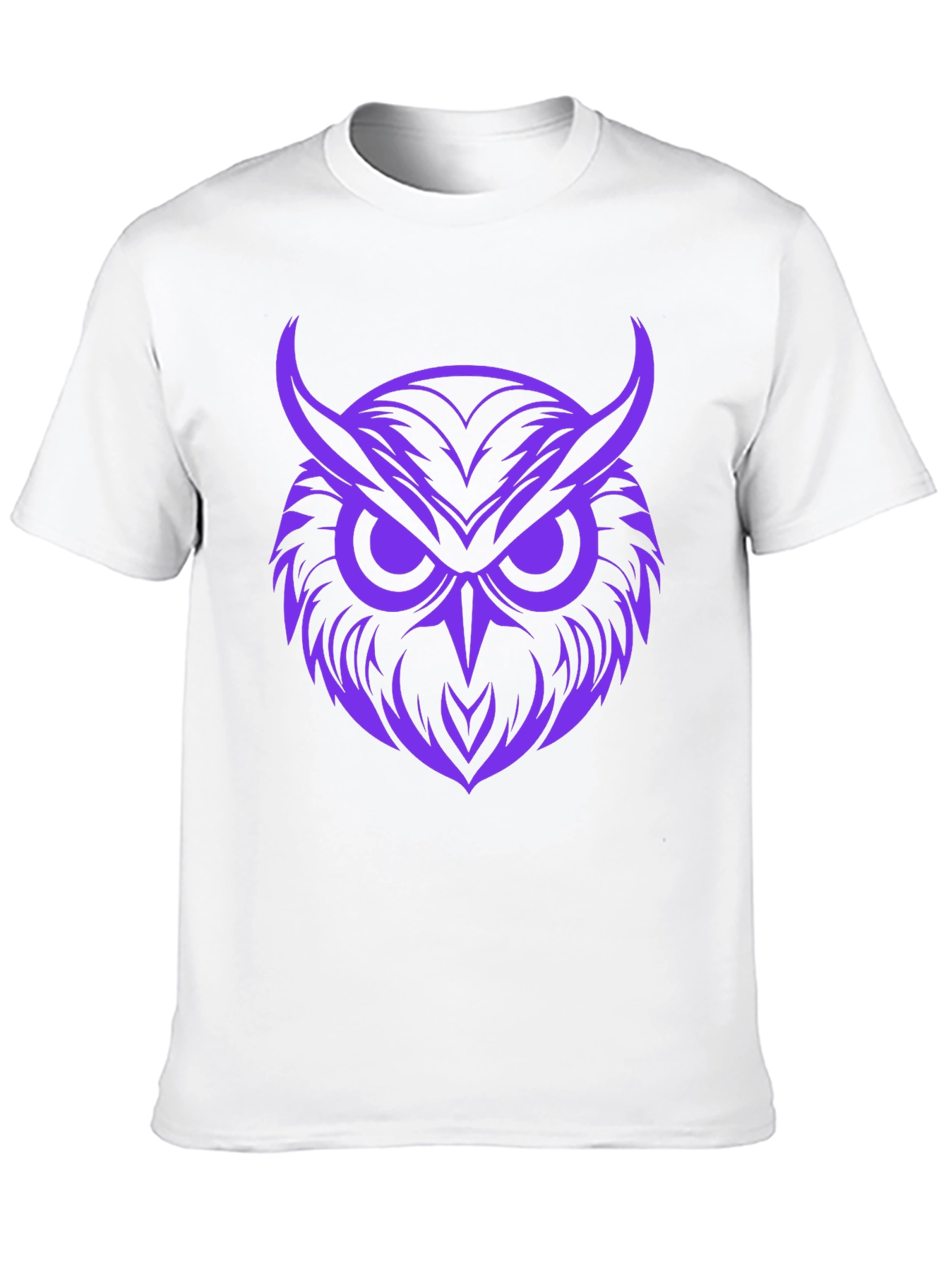 Owl Graphic Print Tee - Bold Purple Design