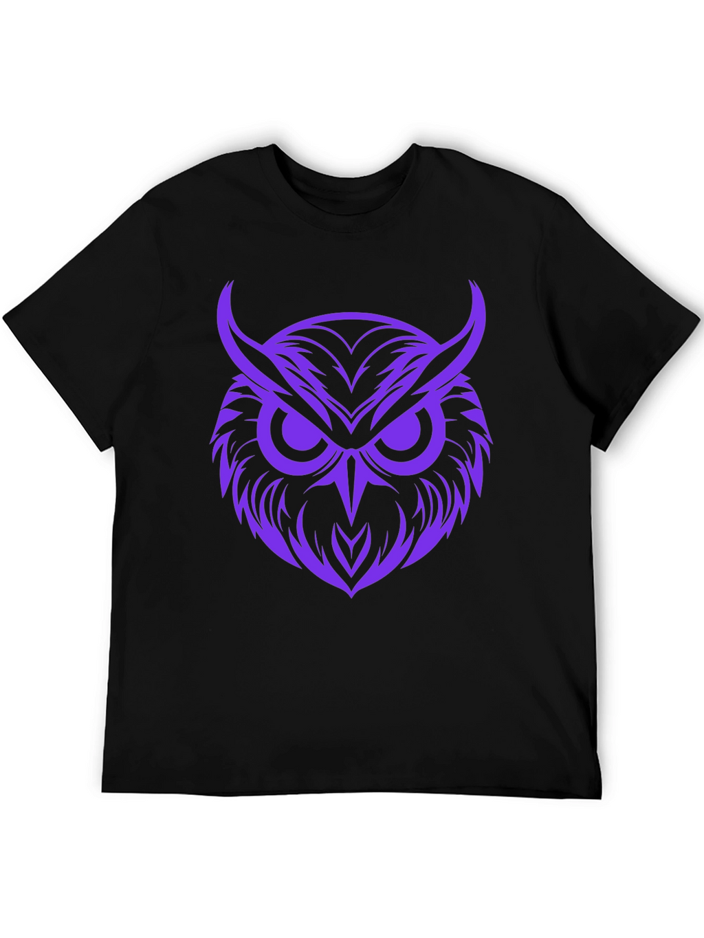 Owl Graphic Print Tee - Bold Purple Design