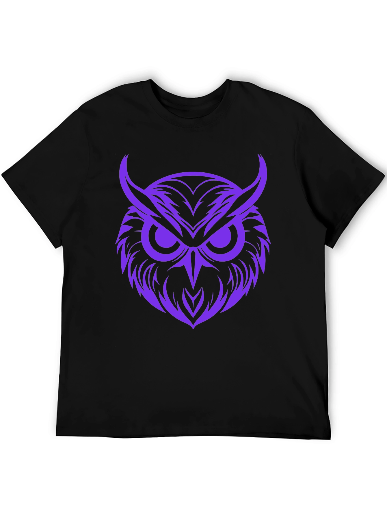 Owl Graphic Print Tee - Bold Purple Design