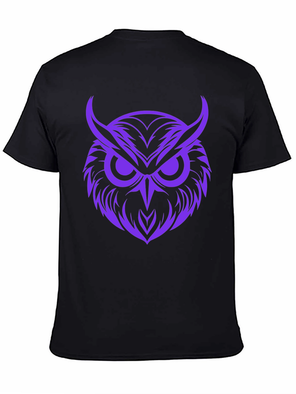 Owl Graphic Print Tee - Bold Purple Design