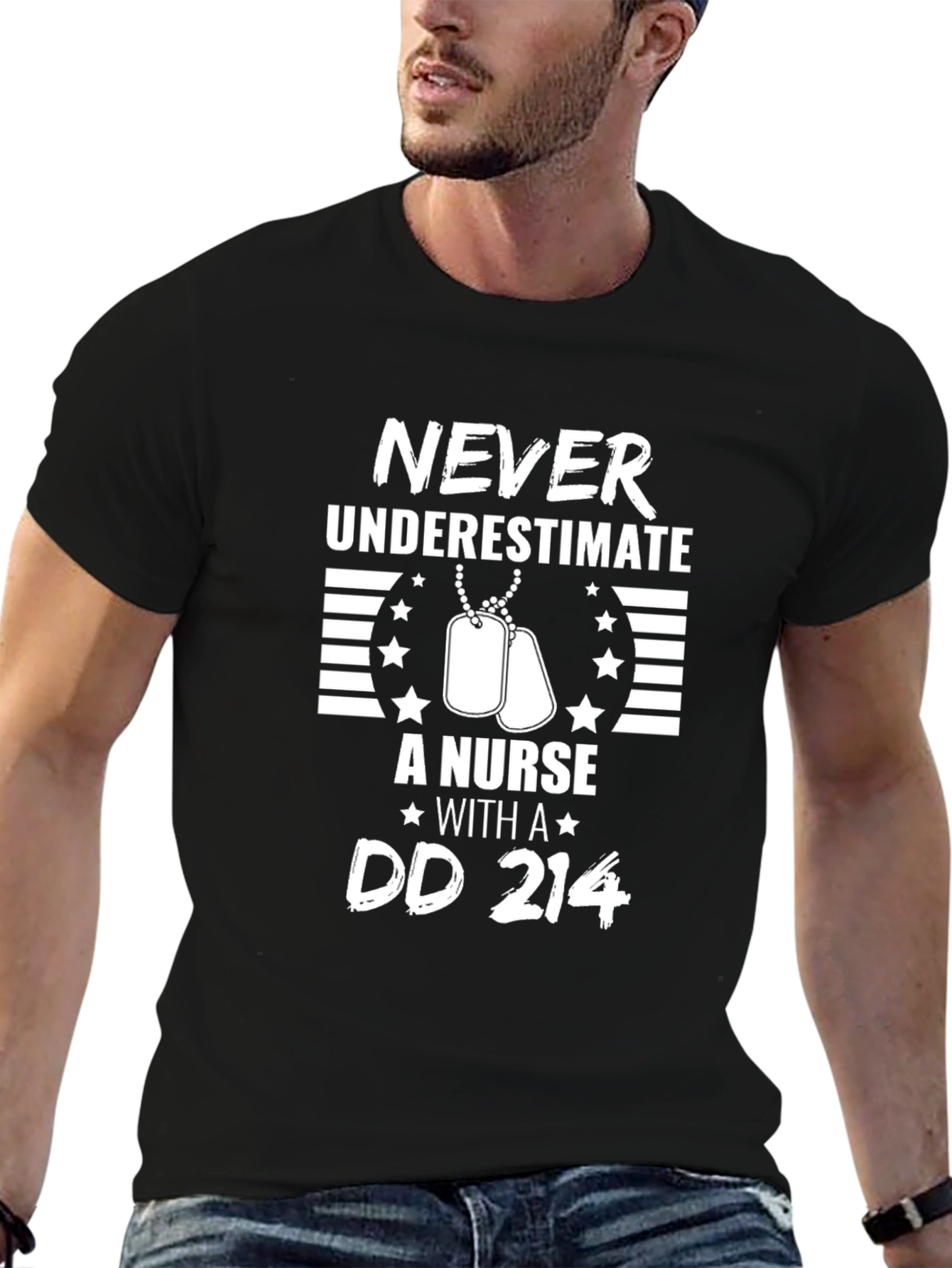 Never Underestimate a Nurse with a DD 214 T-Shirt