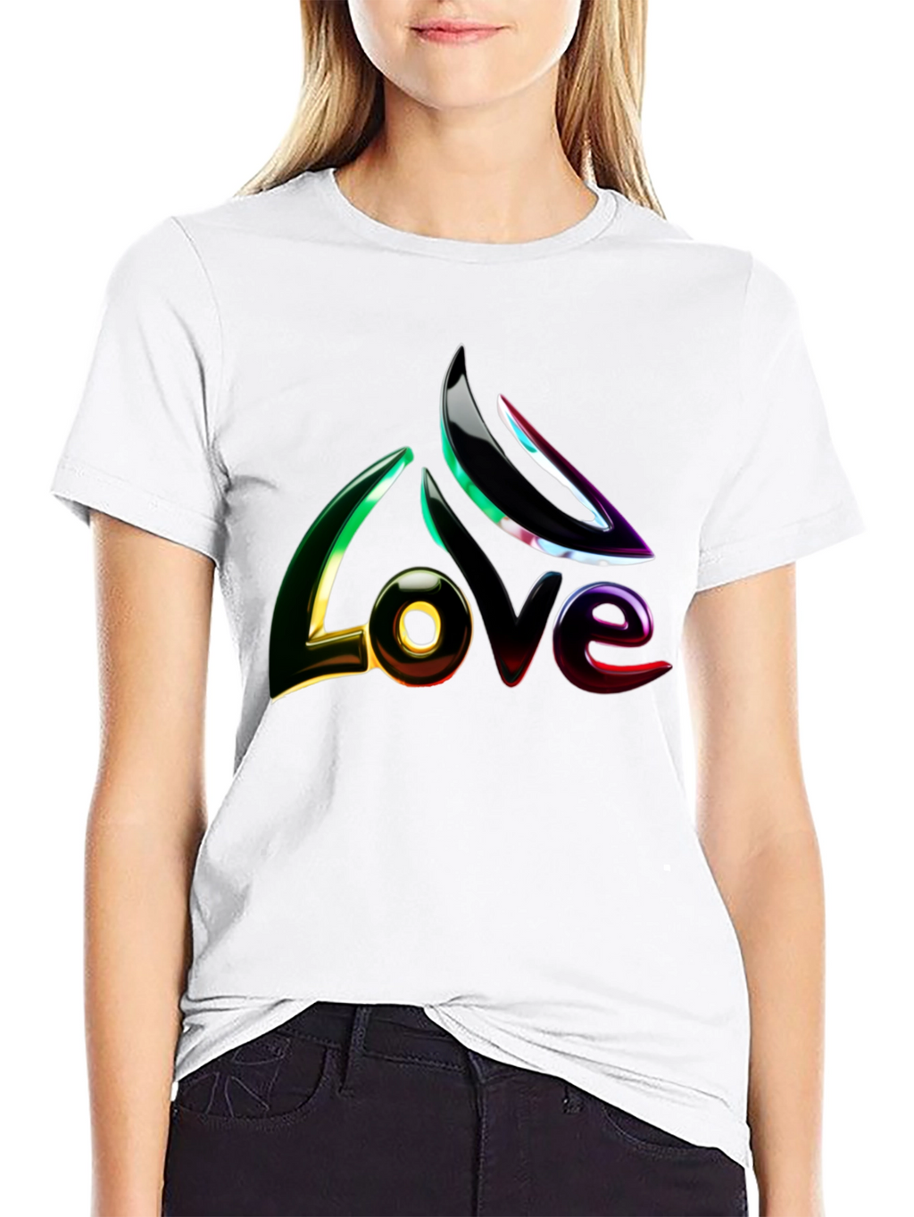 Mens Black LOVE Graphic Tee